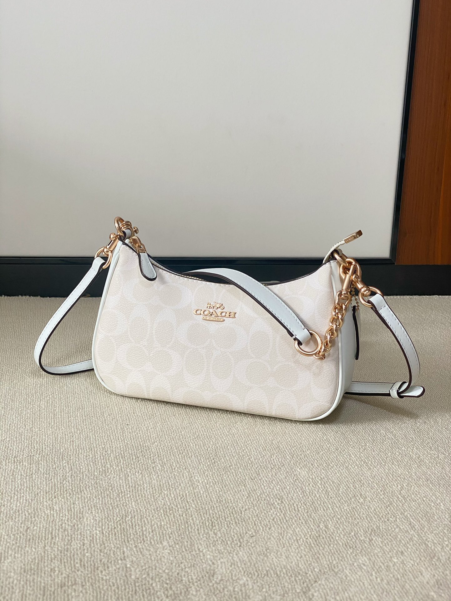 The Teri Shoulder Bag in Glacier White - Comprehensive 2