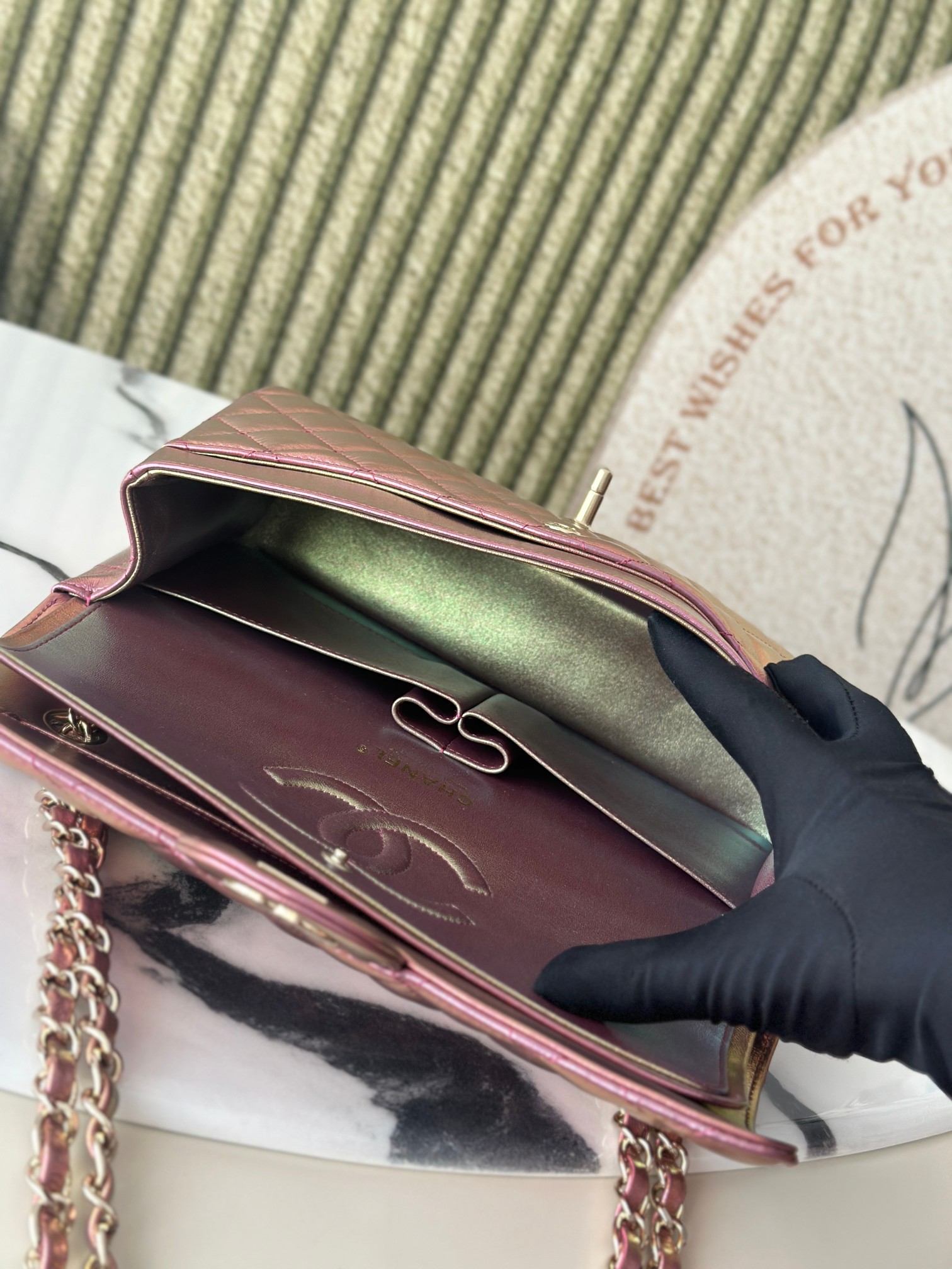 Chanel Classic Flap Bag Iridescent Purple Lambskin, 25.5 cm 10 a1735541261514 1357