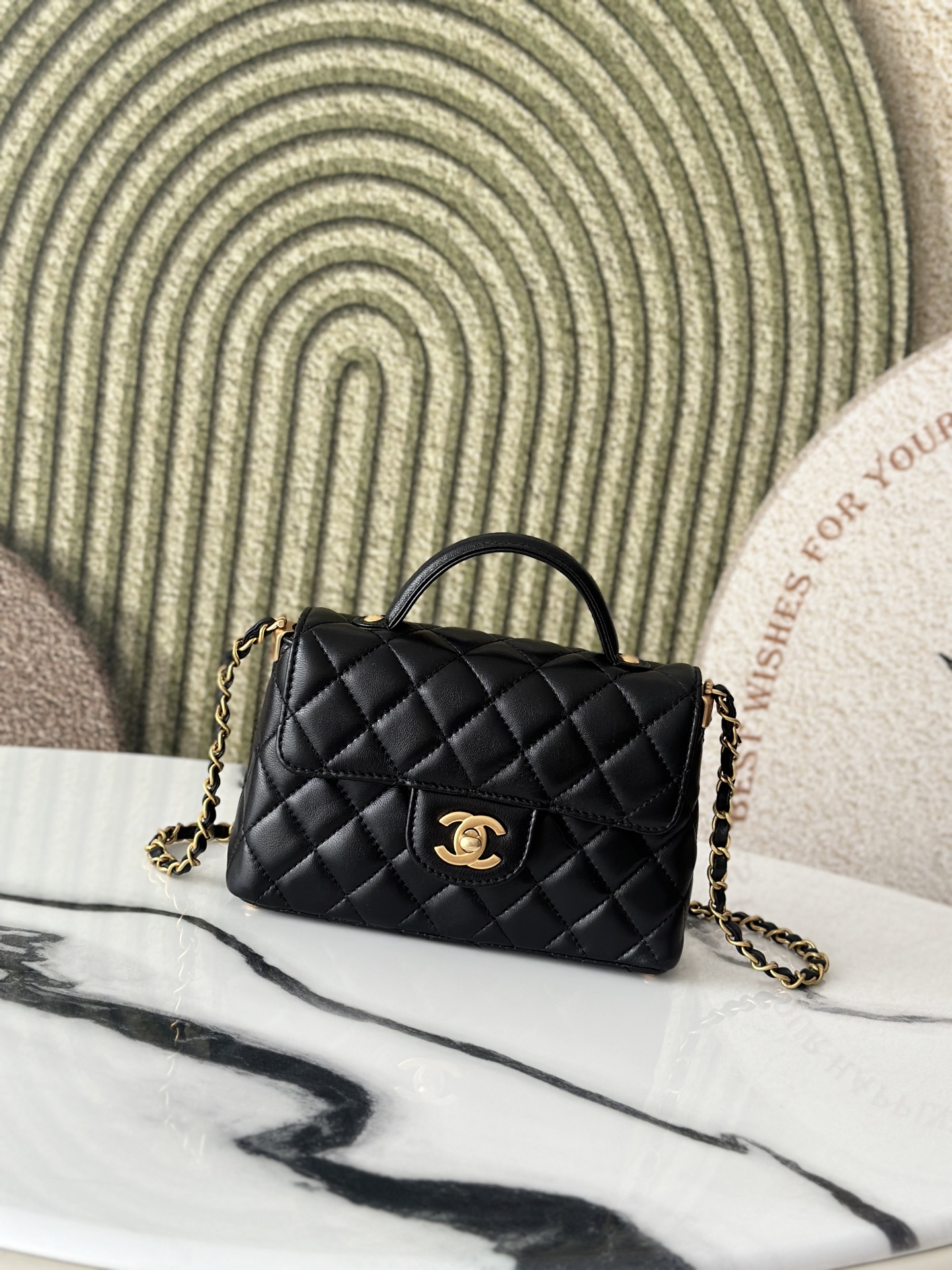 Chanel Black Gold Kelly Bag, Small Size, Crossbody/Shoulder Bag, Daily Use