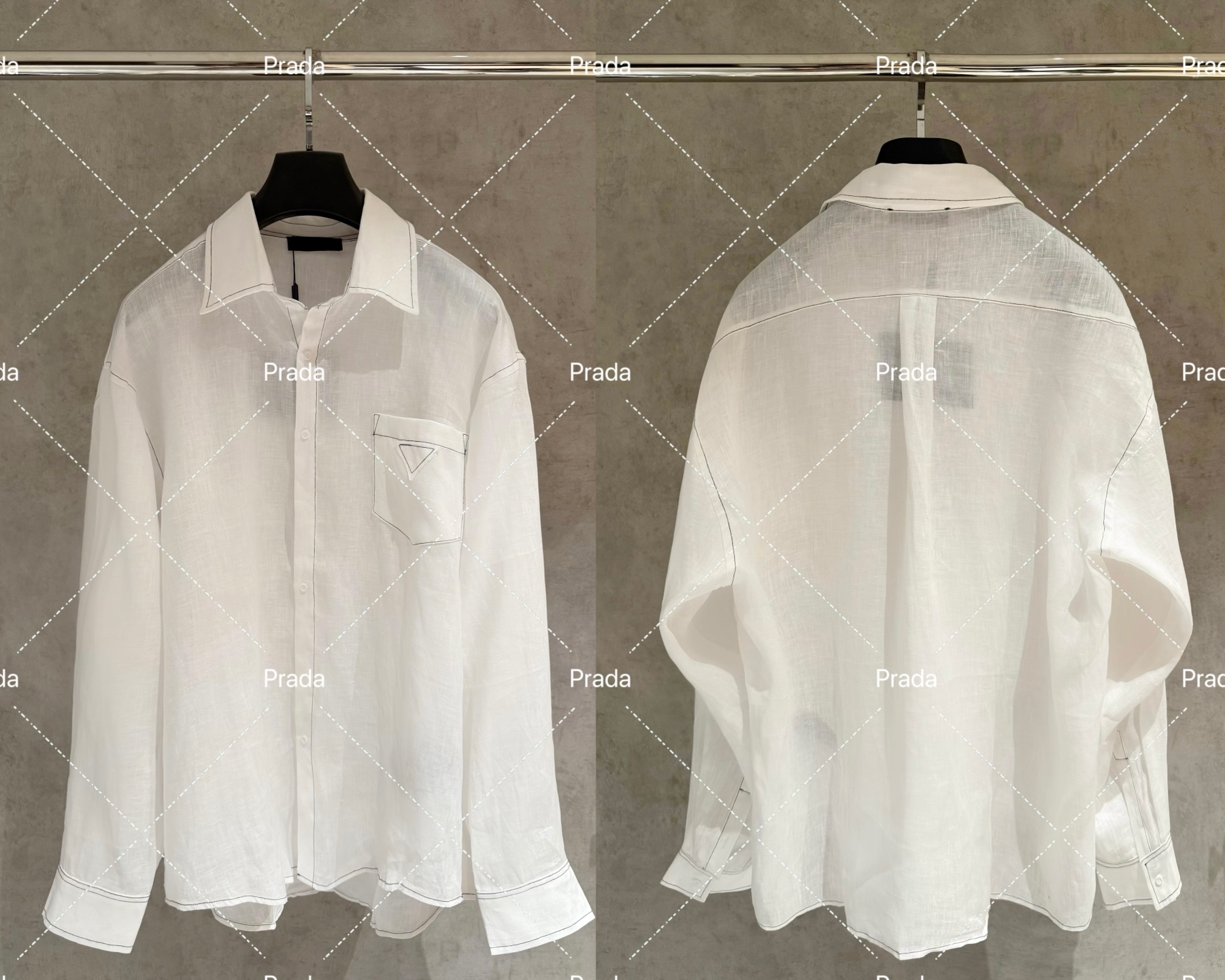 ¡Se acercan artículos calientes! Camisa Prada de algodón y lino ❤️‍🔥