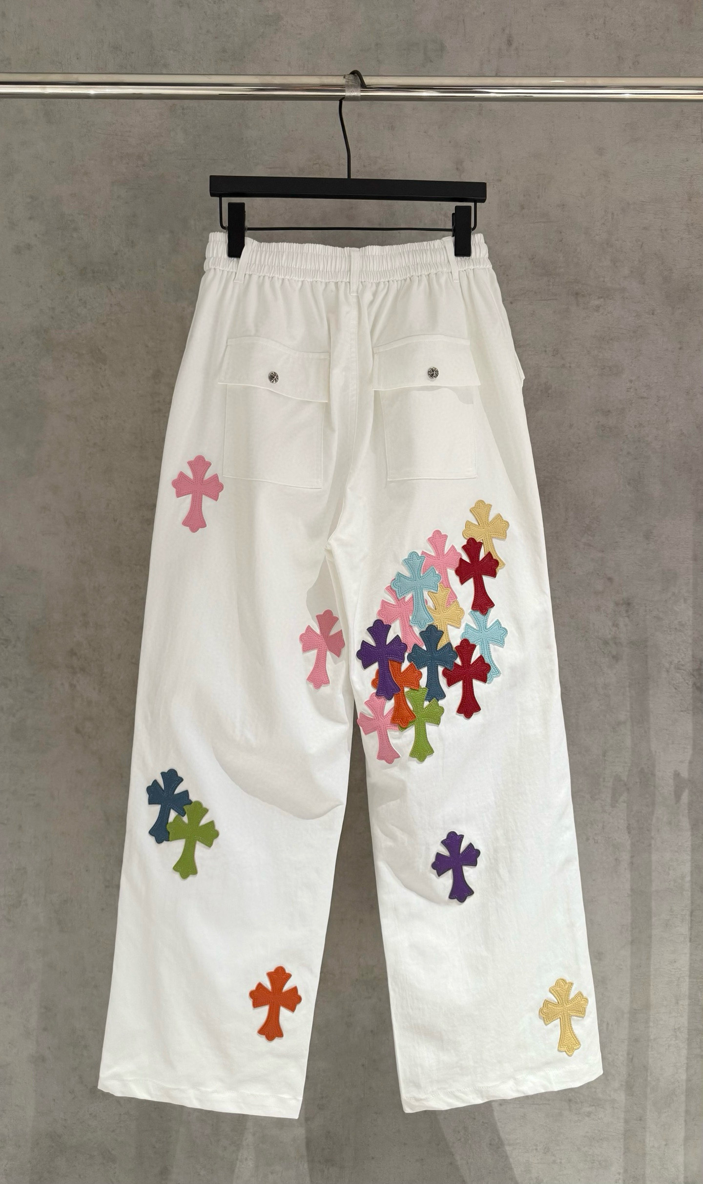 Chrome Hearts Parachute Pants: Custom Cross Leather & Hardware, Relaxed Fit 3 i1754079747305 5503 0 1