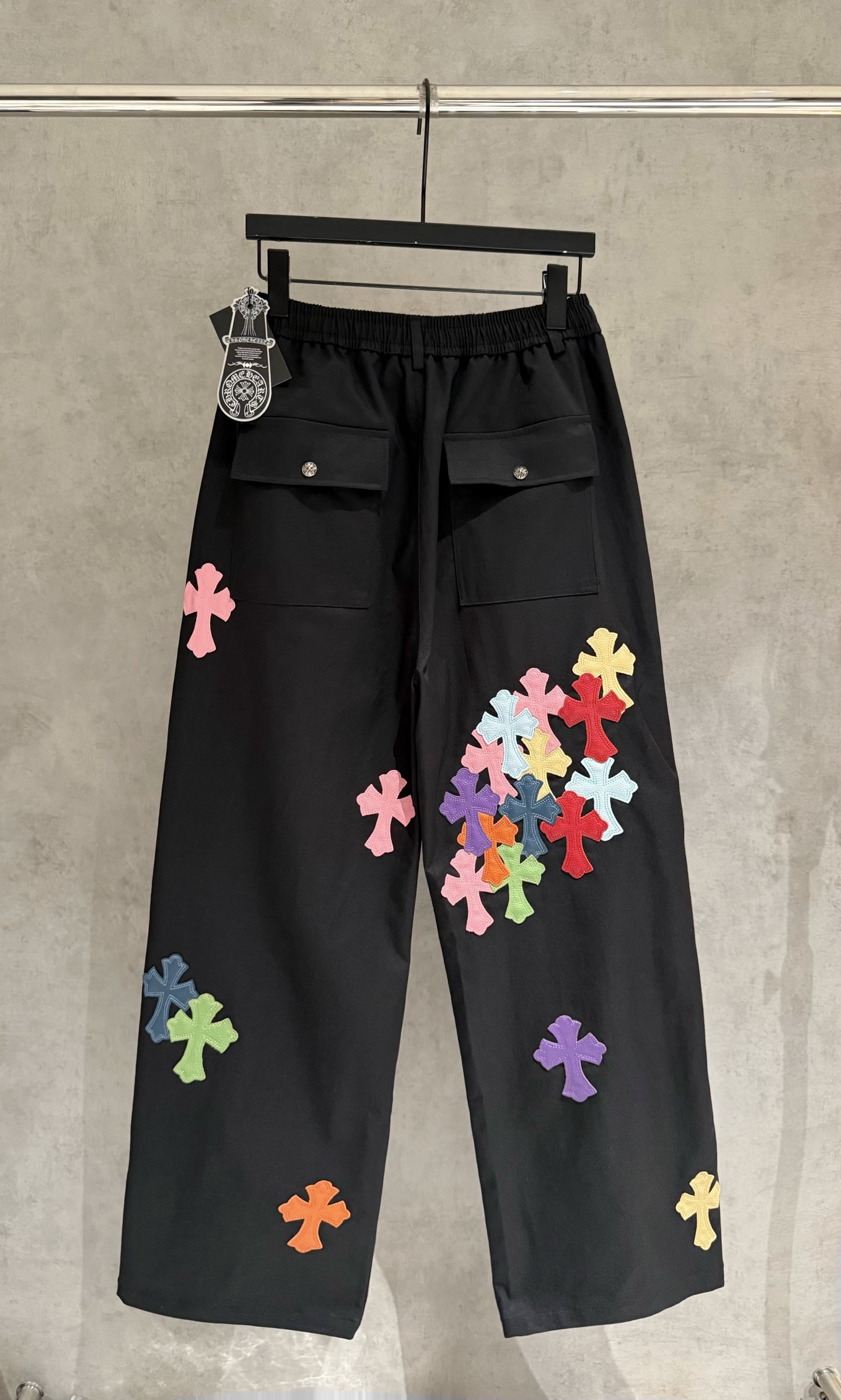 Chrome Hearts Parachute Pants: Custom Cross Leather & Hardware, Loose Fit 3 i1754079854533 9924 0 1