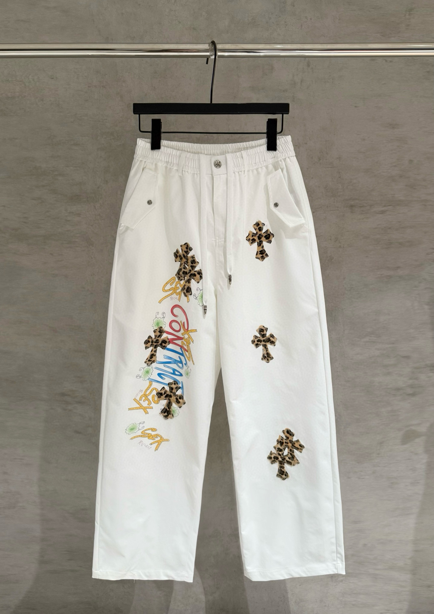 Chrome Hearts Leopard Print Parachute Pants with Cross Leather Detailing 2 i1756933576053 227 0 0