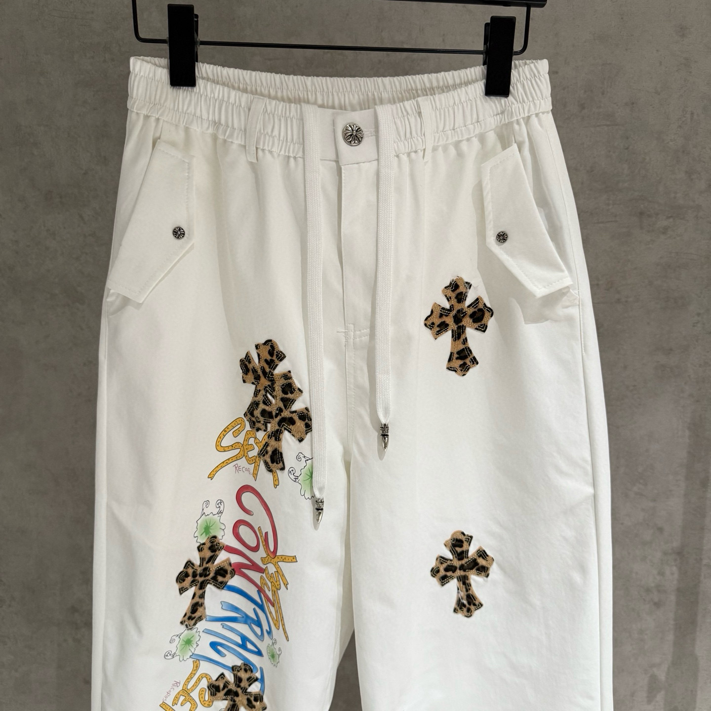 Chrome Hearts Leopard Print Parachute Pants with Cross Leather Detailing 4 i1756933577616 9450 0 2