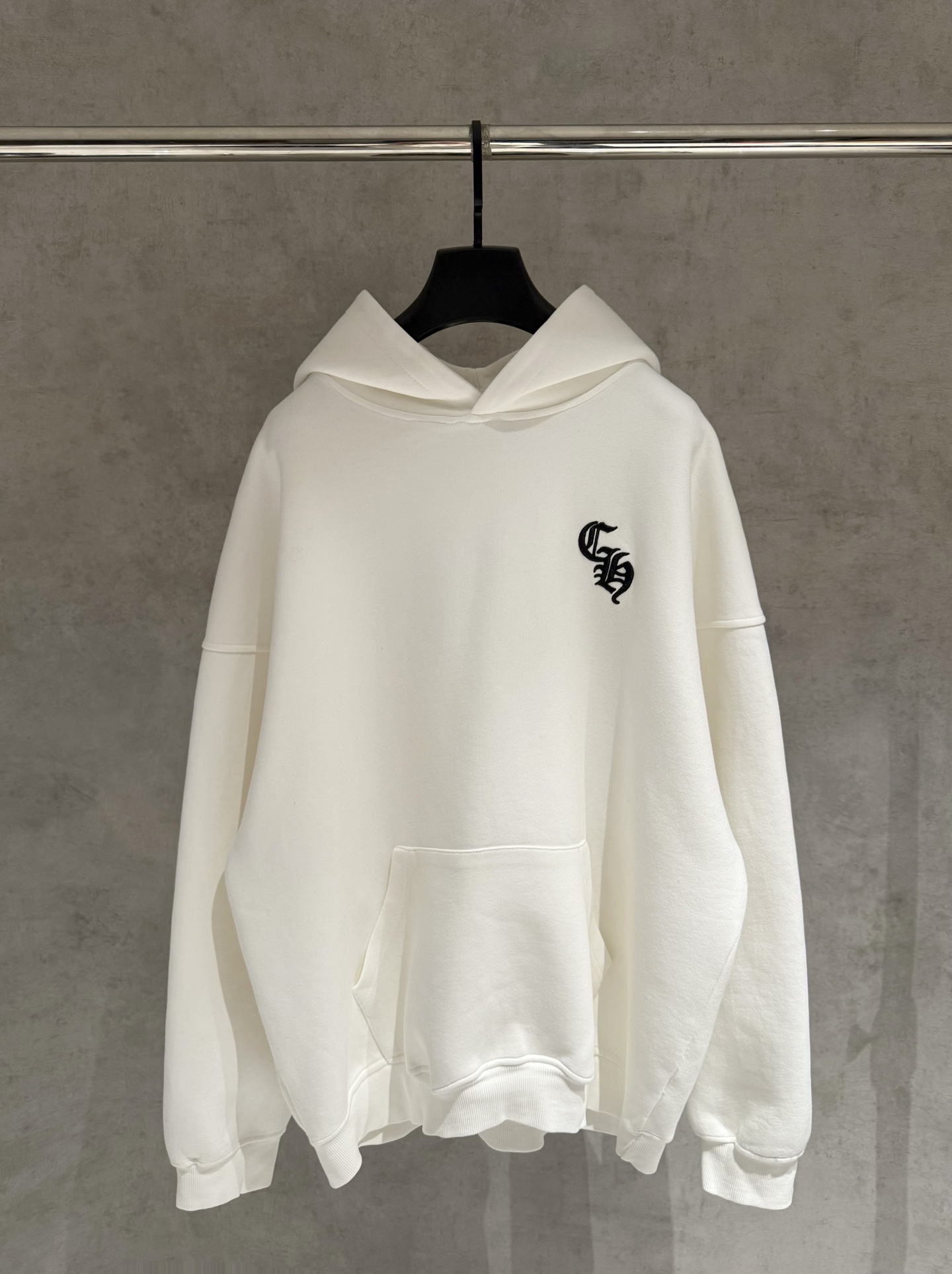 Chrome Hearts Long Sleeve Hoodie Heavyweight Cotton Blend Relaxed Fit