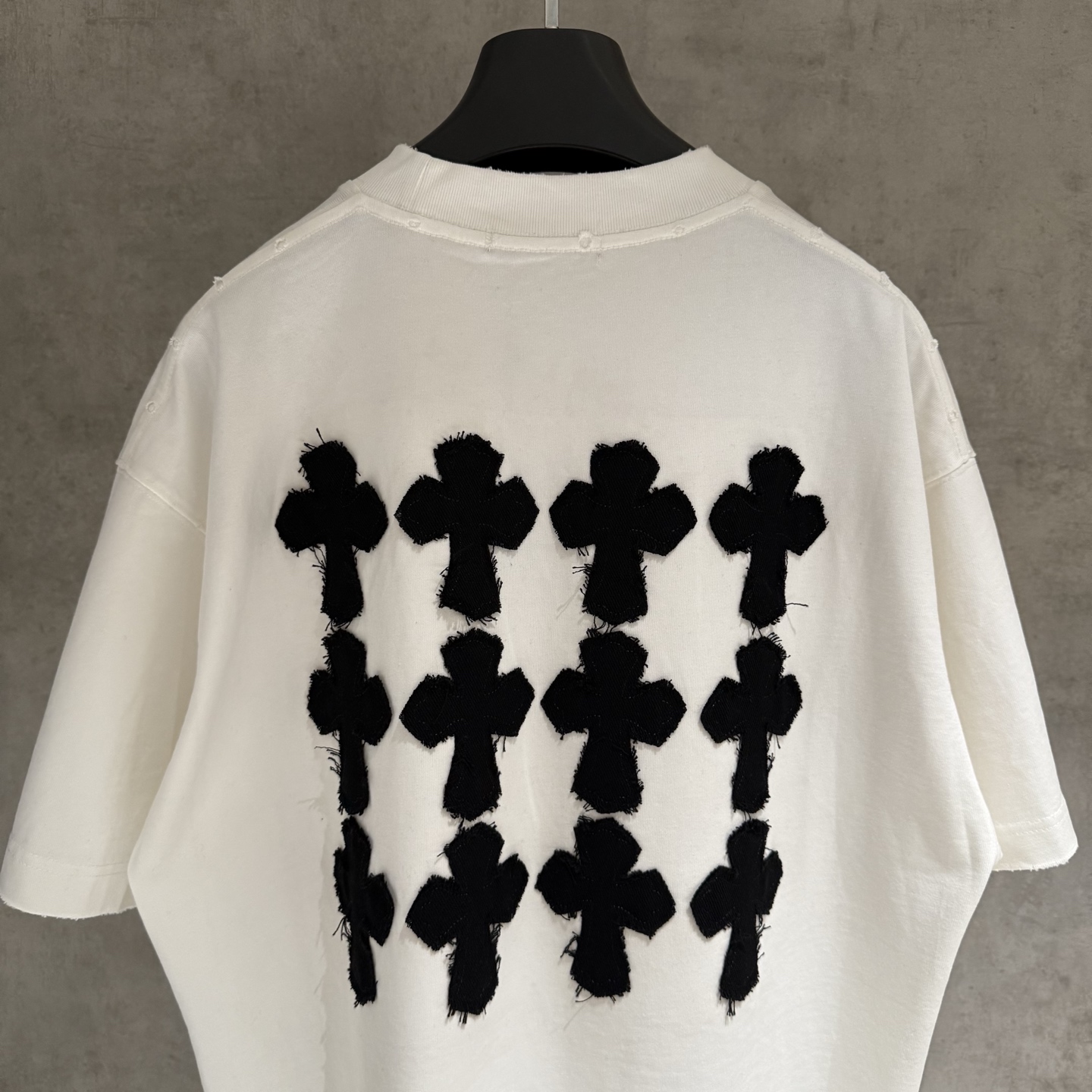 【严控品质】CH克罗心新款贴布绣半袖T恤 重磅340克双纱面料 前幅立体绣 后幅贴布绣 满满潮流元素 整