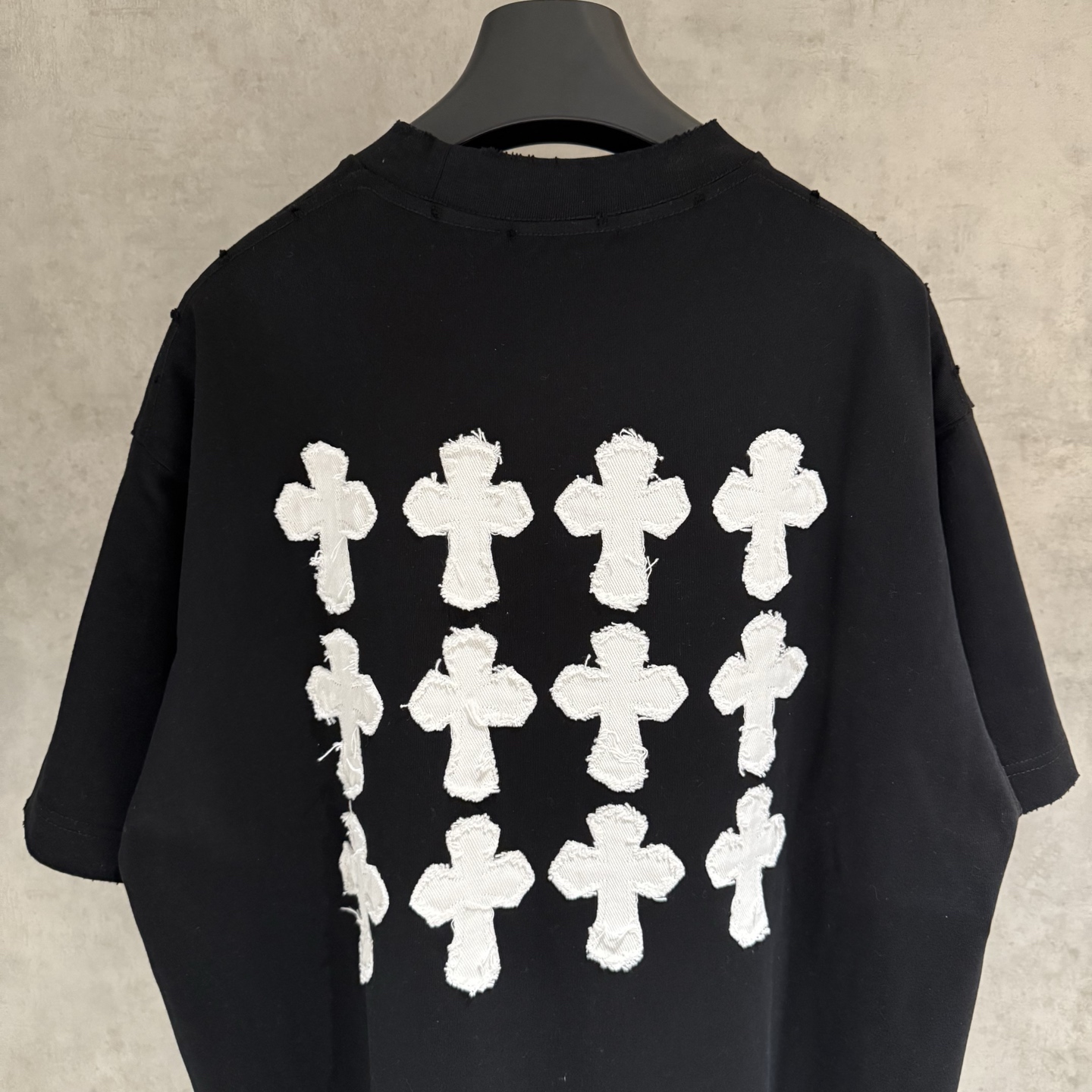 【严控品质】CH克罗心新款贴布绣半袖T恤 重磅340克双纱面料 前幅立体绣 后幅贴布绣 满满潮流元素 整