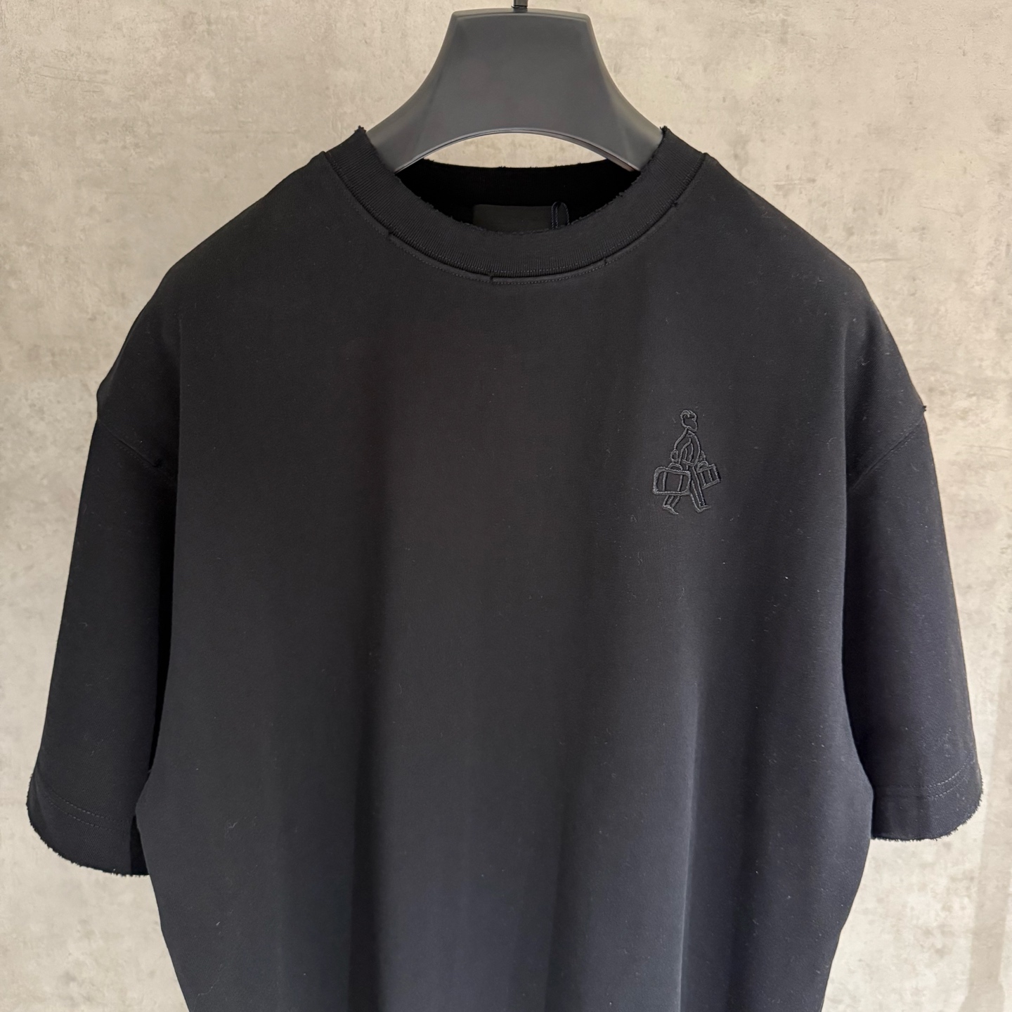 【严控品质】PRADA普拉达新款贴布绣半袖T恤 重磅340克双纱面料 前幅立体绣 后幅贴布绣 满满潮流元