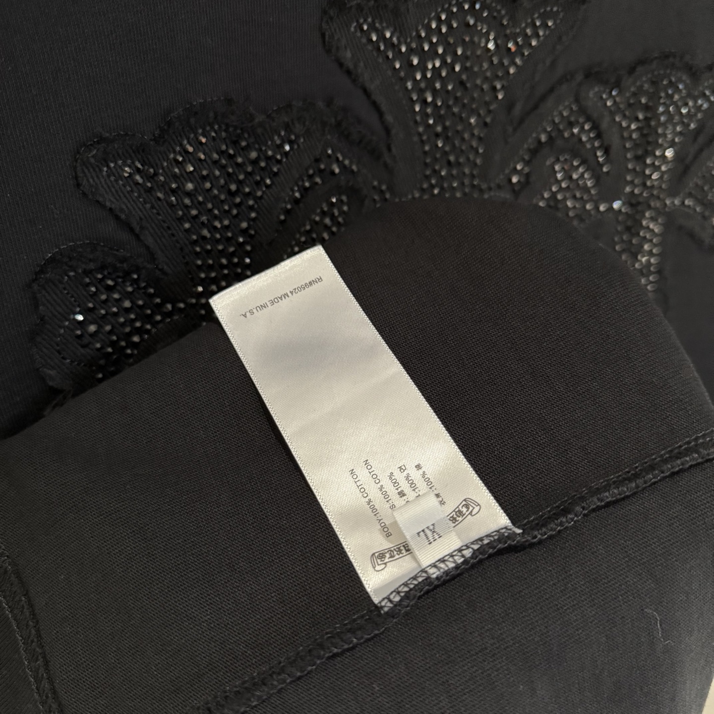 Chrome Hearts 严控品质CH克罗心新款烫钻贴布绣T恤