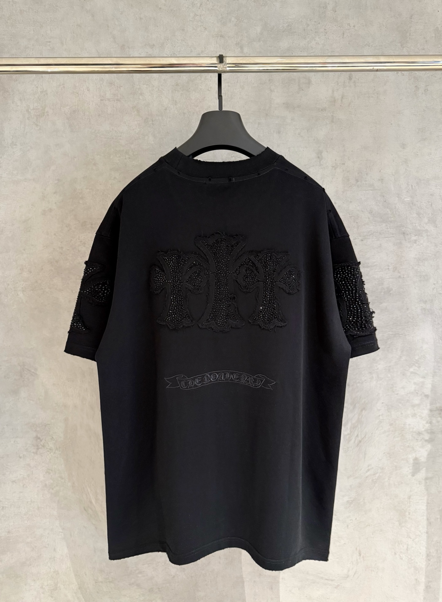 Chrome Hearts 严控品质CH克罗心新款烫钻贴布绣T恤