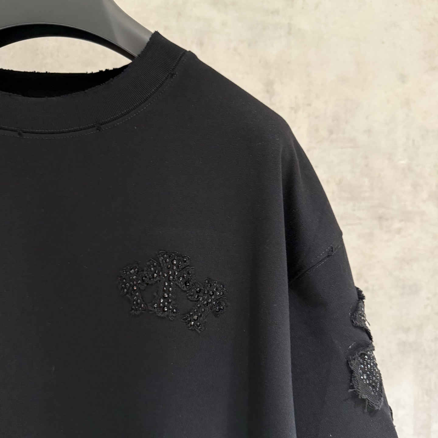 Chrome Hearts 严控品质CH克罗心新款烫钻贴布绣T恤