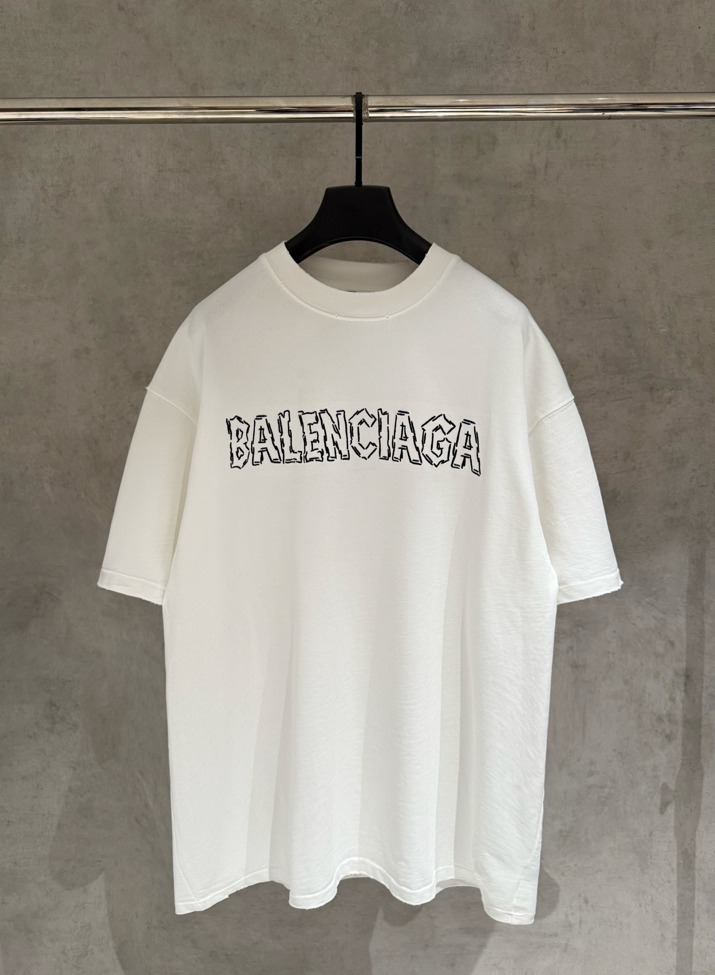 P100 [Estricto control de calidad] Camiseta de manga corta bordada BLCG Balenciaga 25ss. El tejido está confeccionado e…