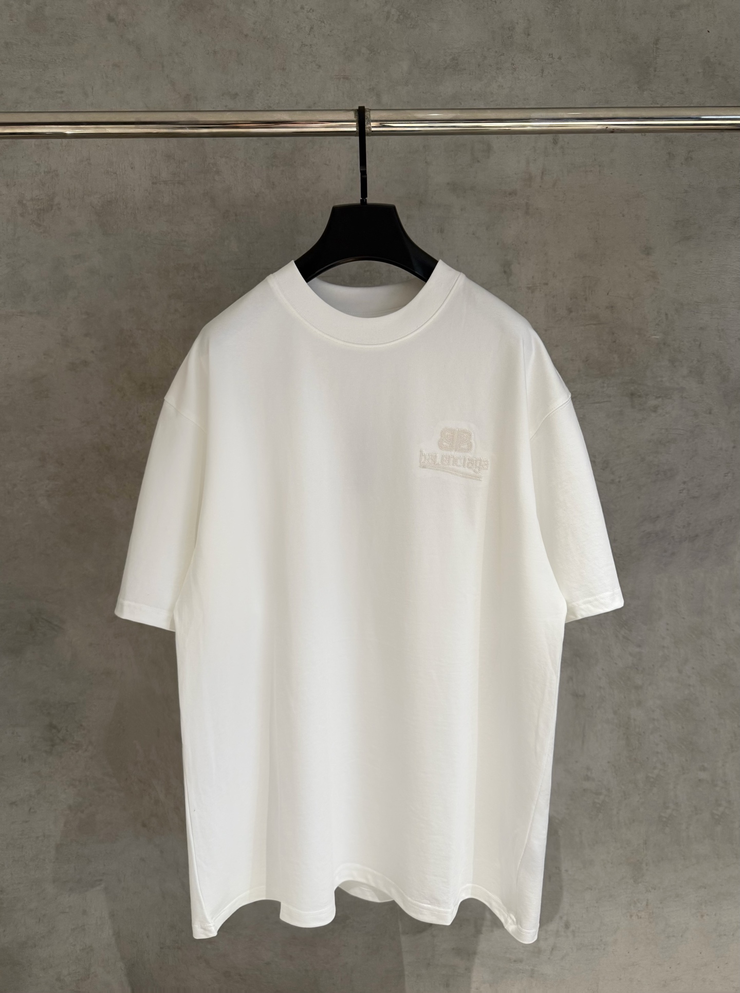 P100 [Estricto control de calidad] Camiseta bordada con decoloración UV BLCG Paris Nueva camiseta con logo bordado Deco…