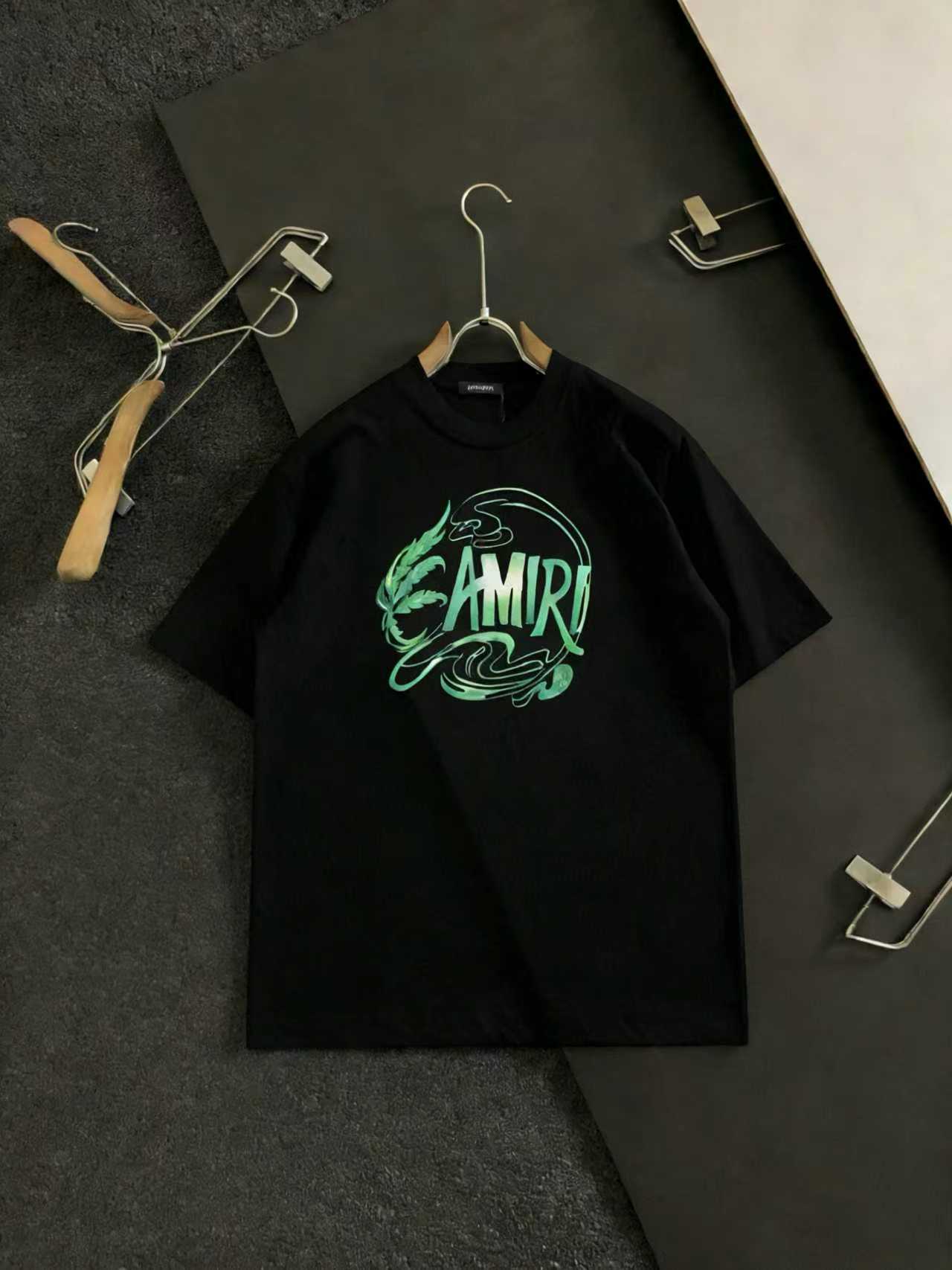 P75 《𝙉𝙚𝙬♈️ AMIRI》🏖 25 primavera/verano nuevo estilo, logo de letras frontal y trasero, camiseta de manga corta con …