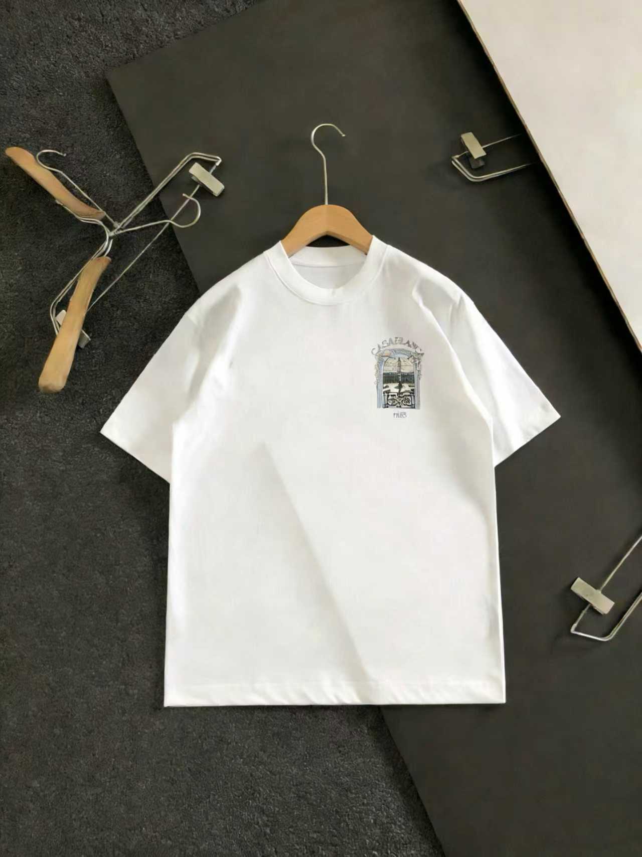 P75 《𝙉𝙚𝙬♈️ Casablanca》🏖卡萨布兰卡 25SS nueva colección camiseta de manga corta con técnica de estampado de tinta blanca,…