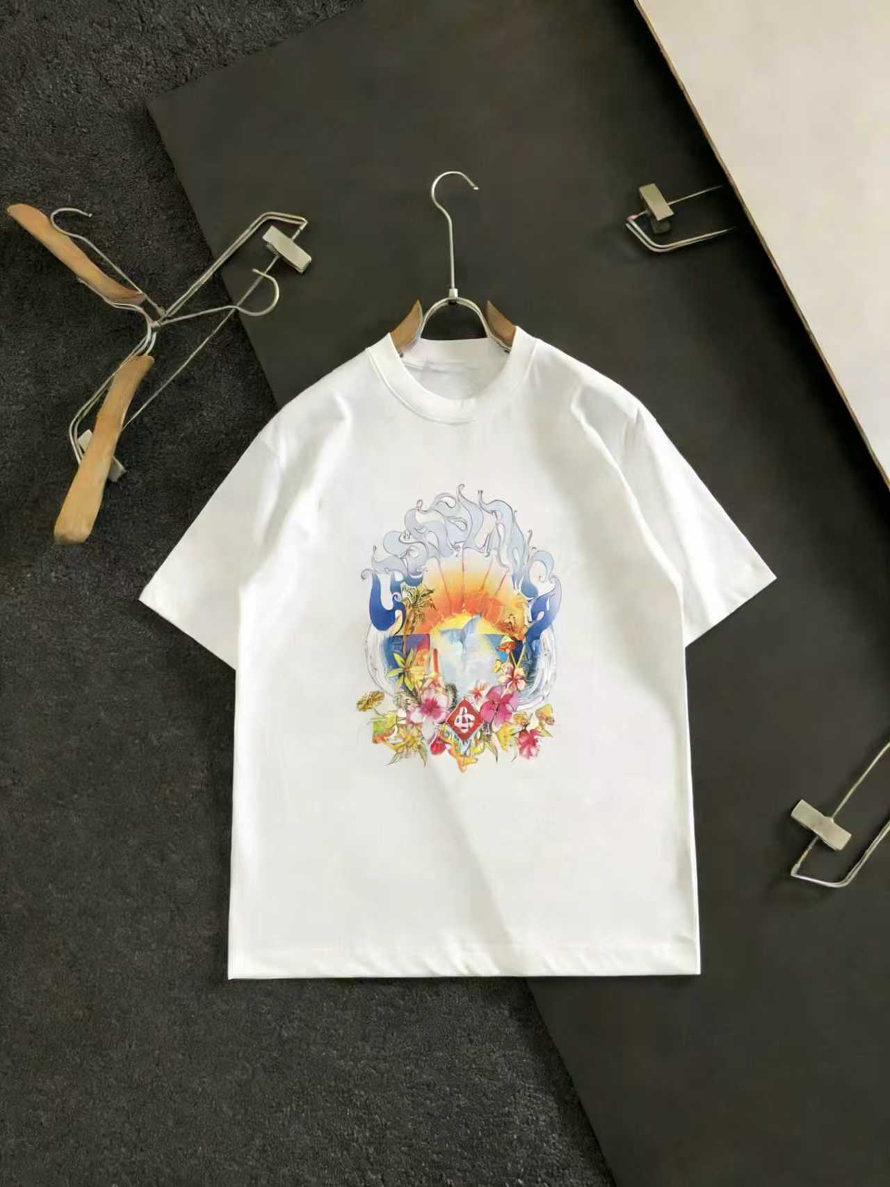 P75 《𝙉𝙚𝙬♈️ Casablanca》🏖卡萨布兰卡 25SS nueva colección camiseta de manga corta con estampado de letras logo floral degra…