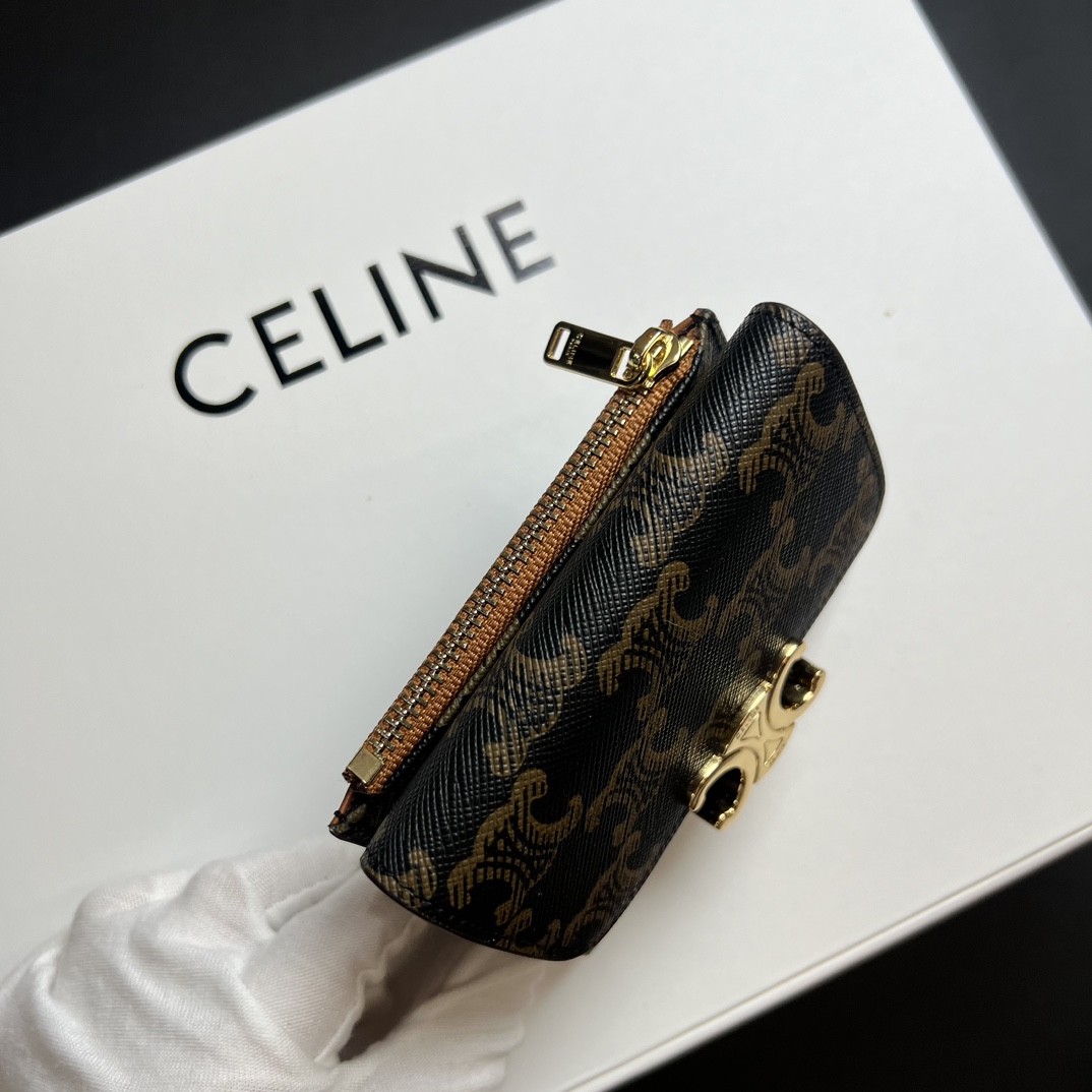 Celine Triomphe Metal Button Wallet: Stylish, Compact, Durable Design for Everyday Use - 图片 7