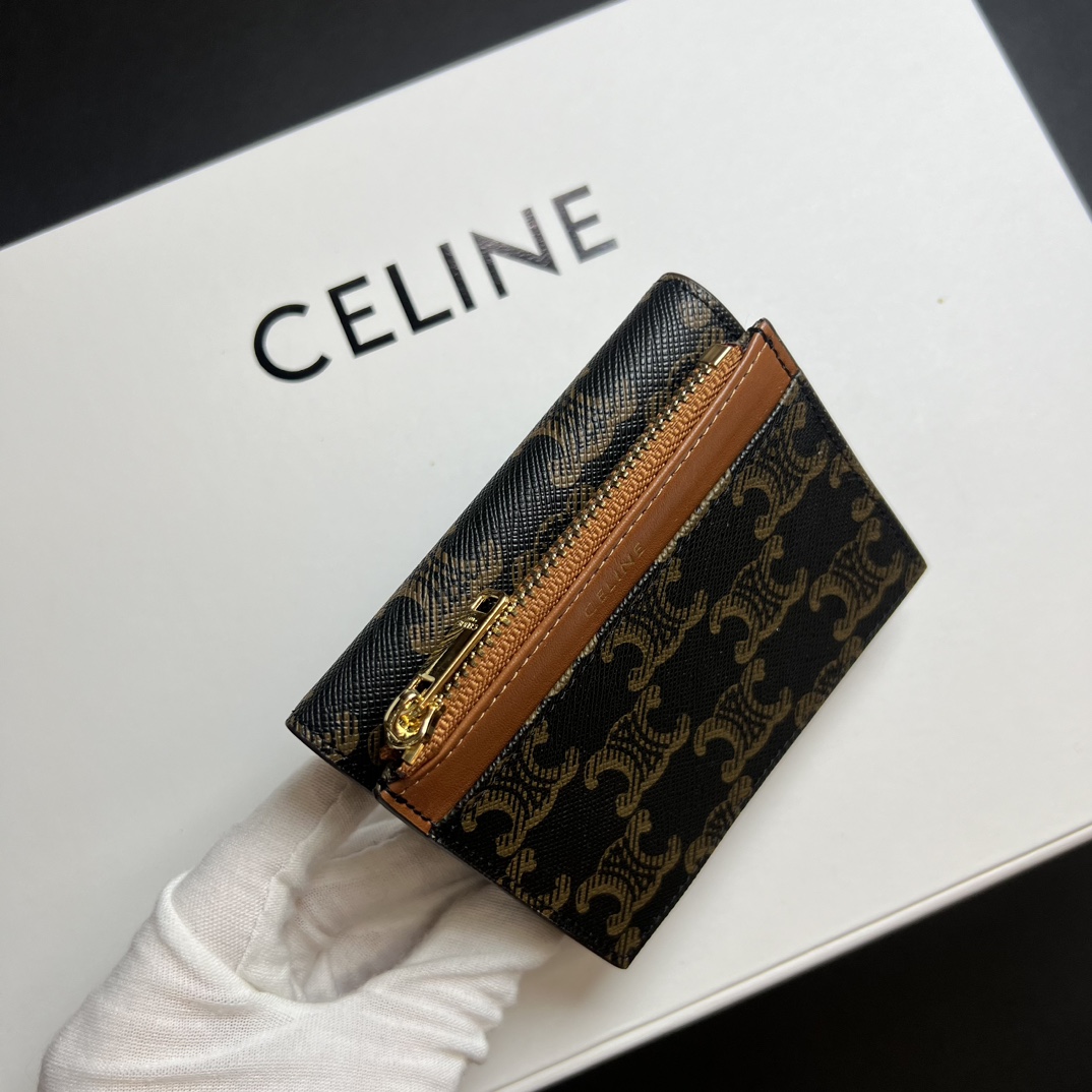 Celine Triomphe Metal Button Wallet: Stylish, Compact, Durable Design for Everyday Use - 图片 6