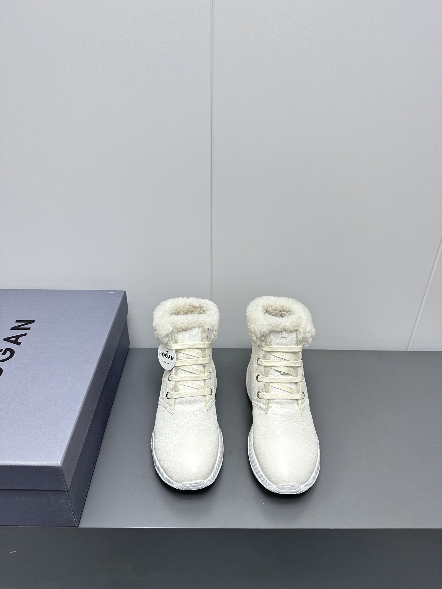 HOGAN P1025 Combat Winter Boots with Wool and Leather, Memory Foam Insole - 图片 4