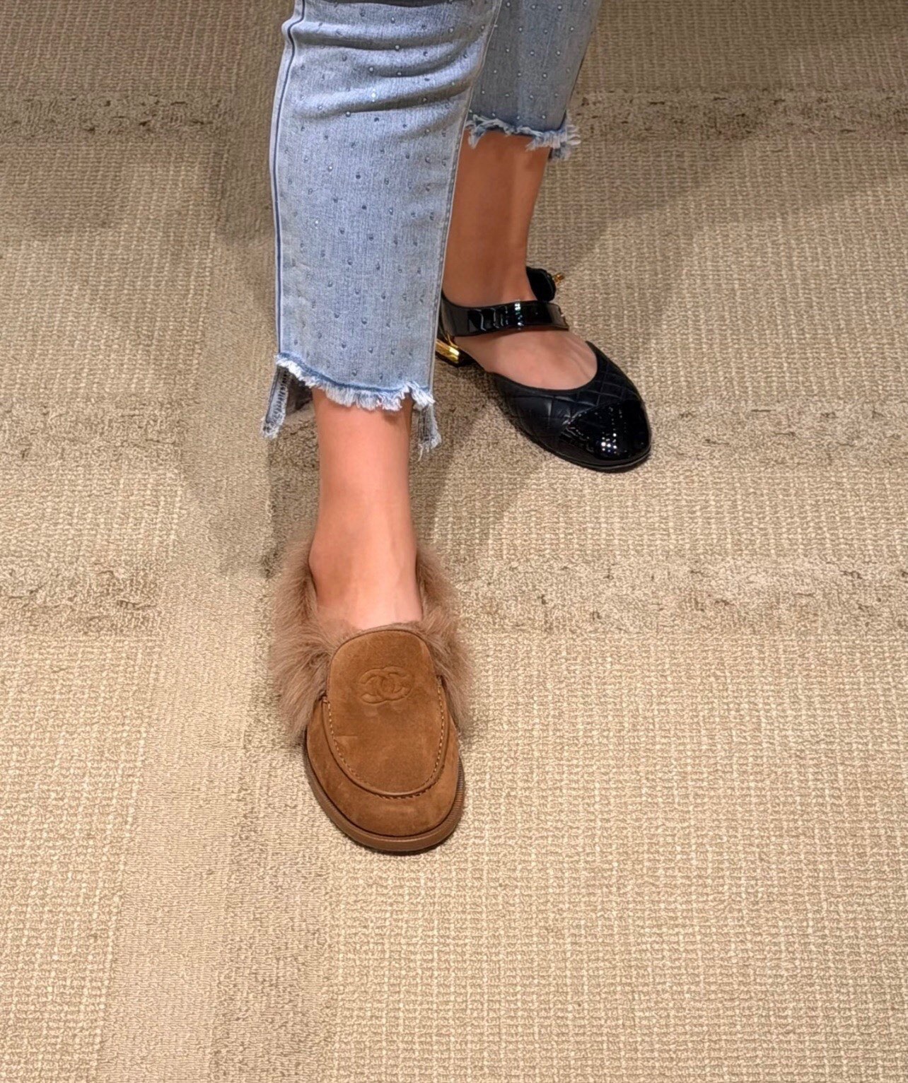 NO:707805,Upper foot picture, loafers, fur shoes, loafers19860909上脚图,乐福鞋毛毛鞋,loafers,Women's Shoes