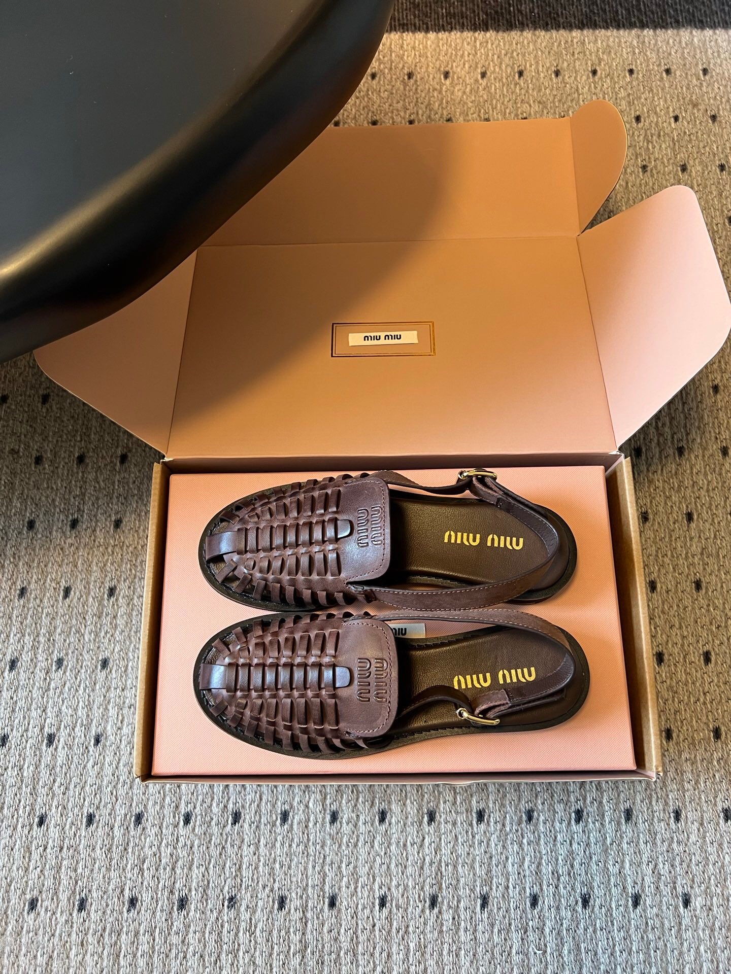Miu Miu Woven Slingback Sandals