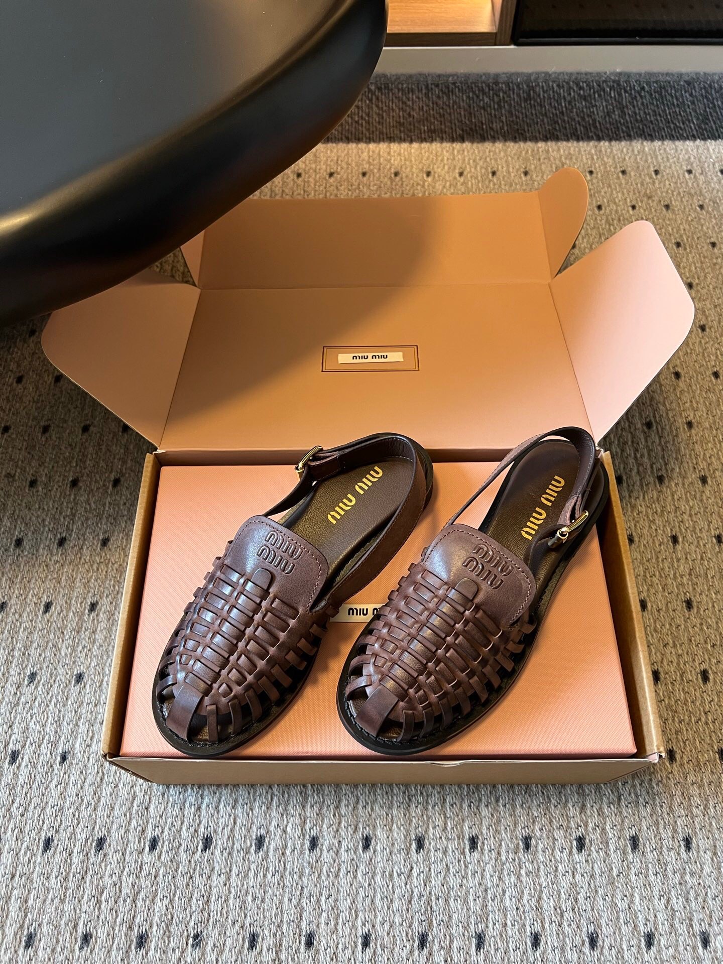 Miu Miu Woven Slingback Sandals