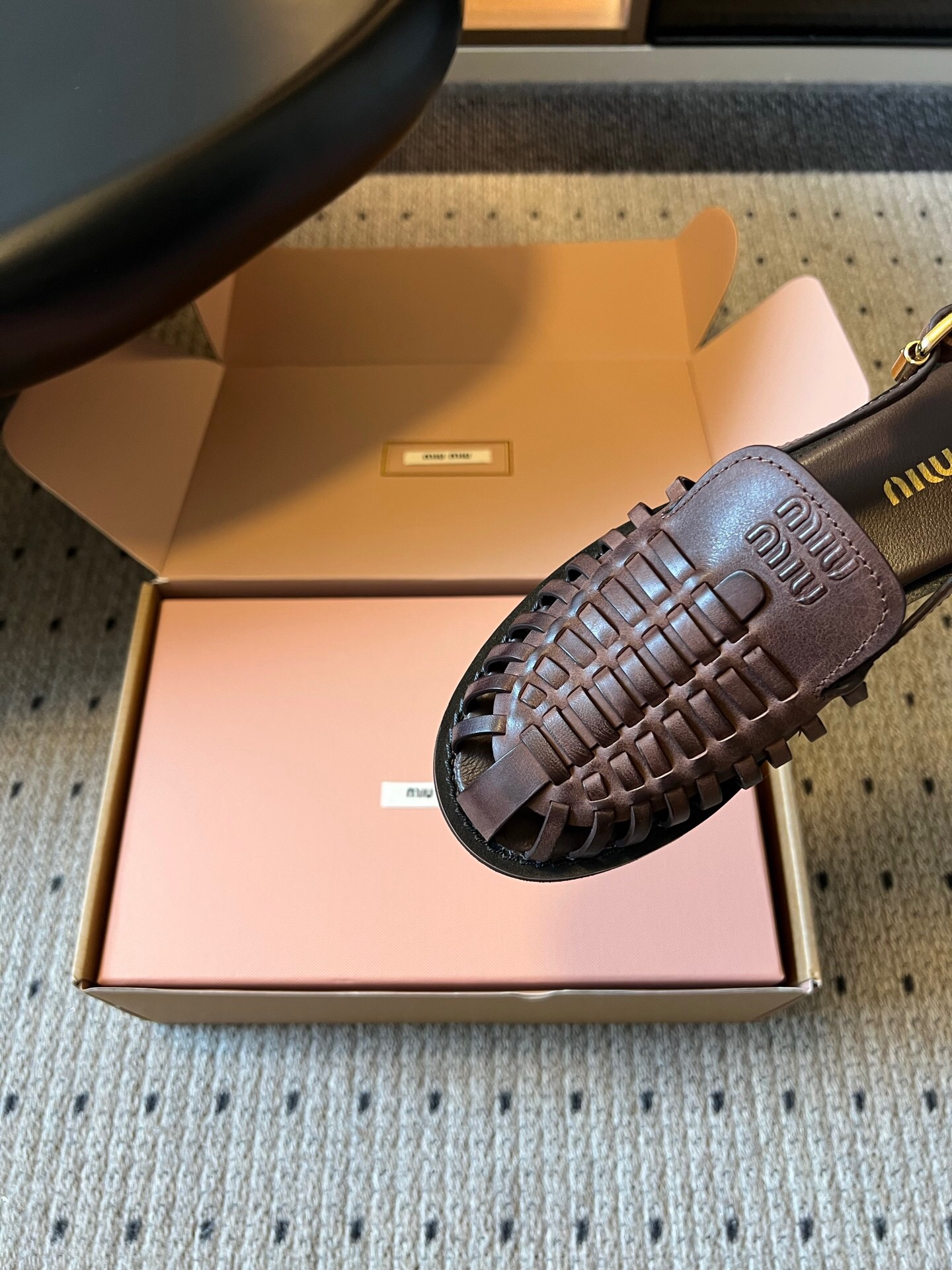 Miu Miu Woven Slingback Sandals