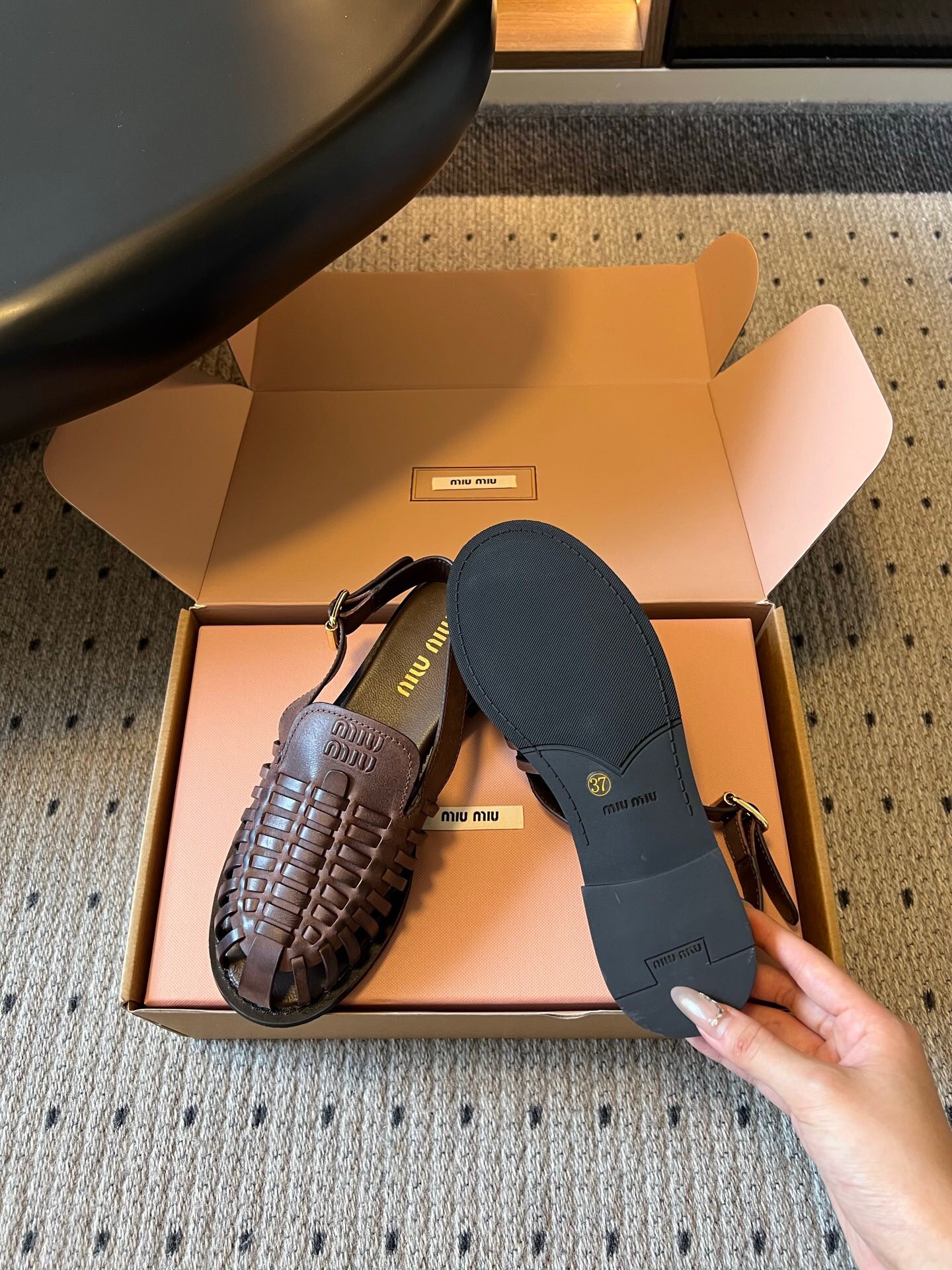 Miu Miu Woven Slingback Sandals