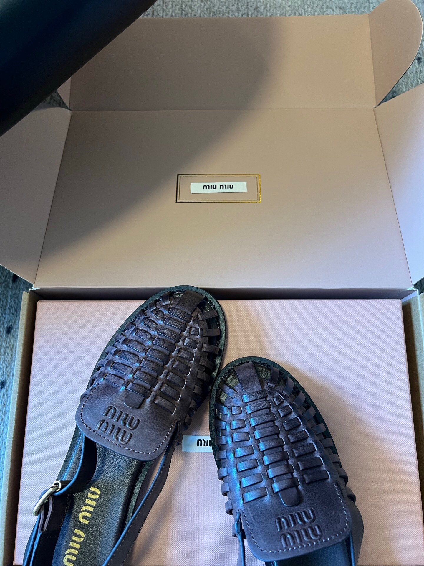 Miu Miu Woven Slingback Sandals