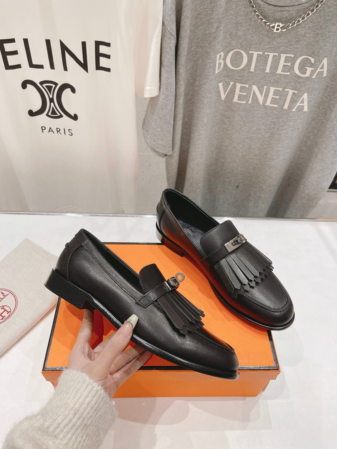 高版本出厂 单鞋 🆕Herme…s fw24 new arrival～H家新款kelly扣流苏乐福鞋鞋型