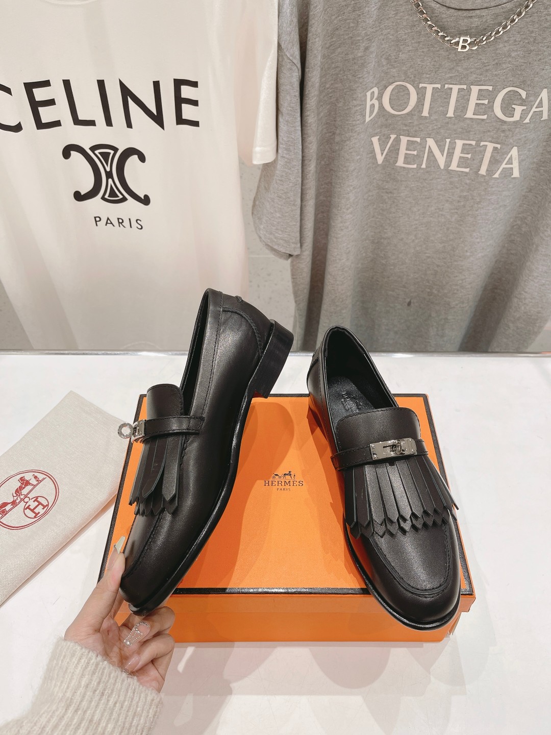 高版本出厂 单鞋 🆕Herme…s fw24 new arrival～H家新款kelly扣流苏乐福鞋鞋型