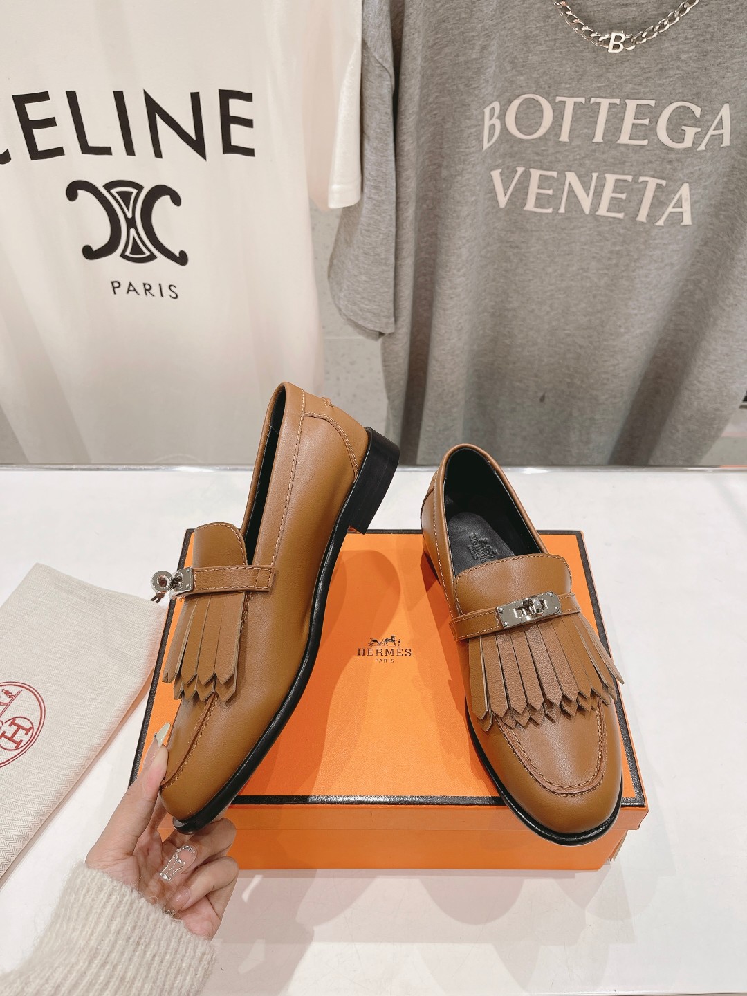 高版本出厂 单鞋 🆕Herme…s fw24 new arrival～H家新款kelly扣流苏乐福鞋鞋型