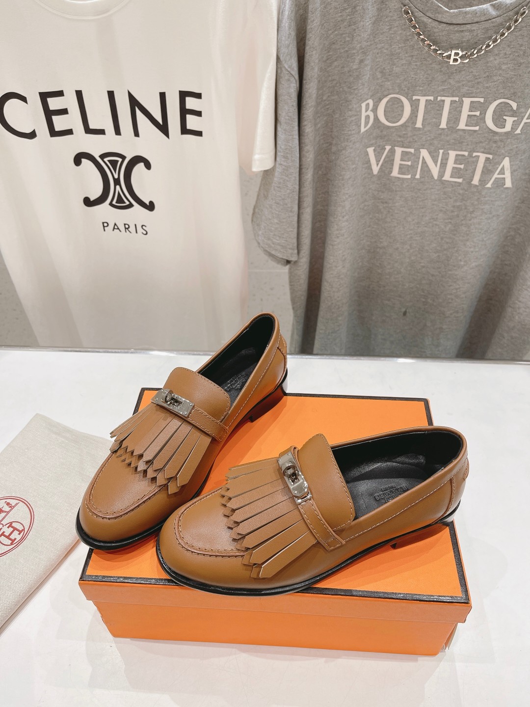 高版本出厂 单鞋 🆕Herme…s fw24 new arrival～H家新款kelly扣流苏乐福鞋鞋型