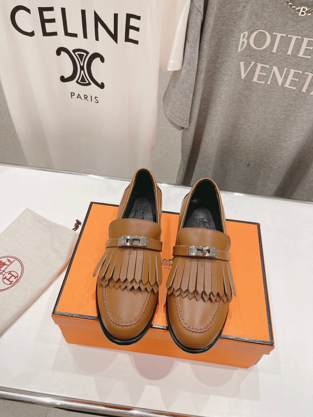 高版本出厂 单鞋 🆕Herme…s fw24 new arrival～H家新款kelly扣流苏乐福鞋鞋型