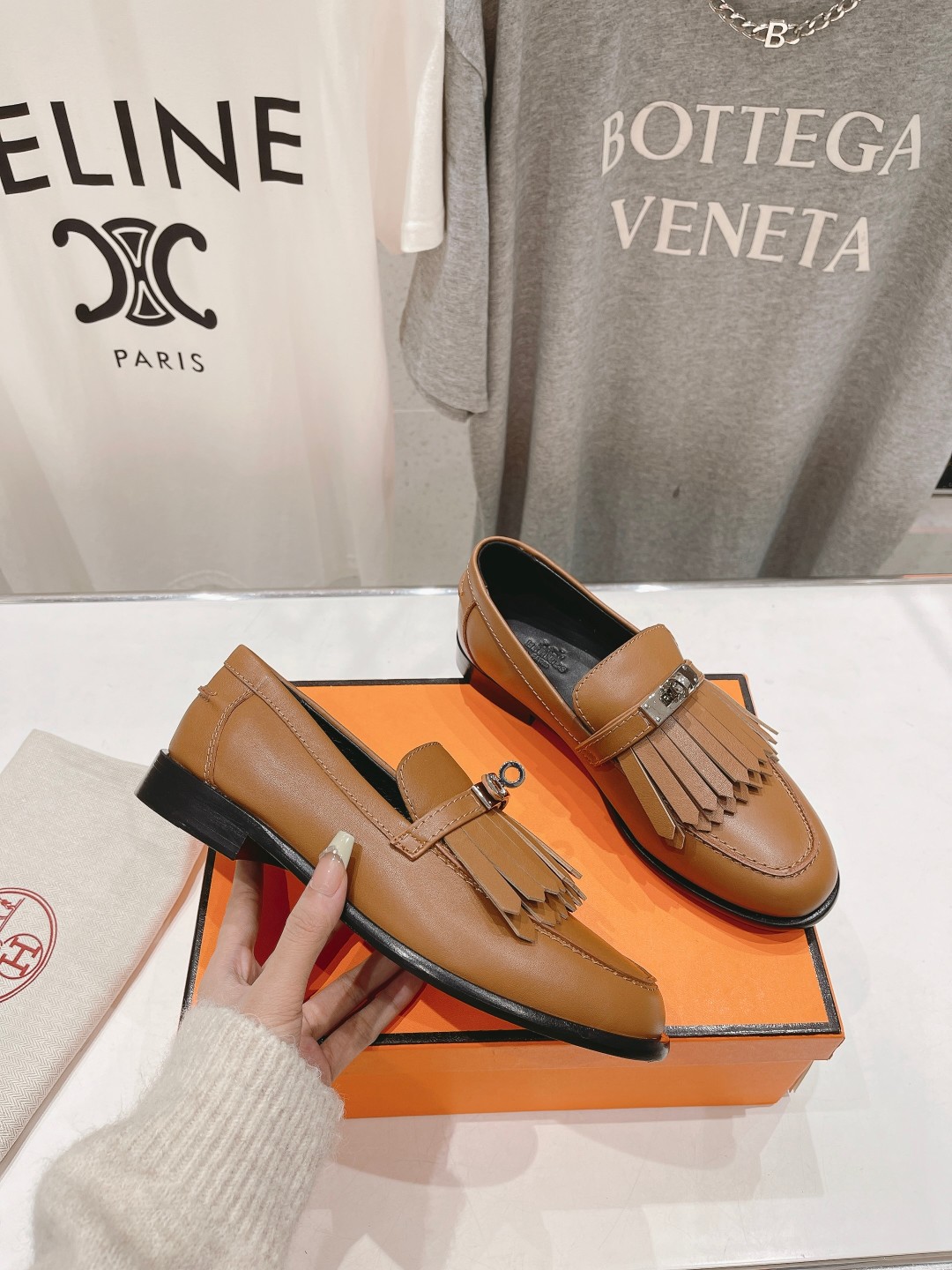 高版本出厂 单鞋 🆕Herme…s fw24 new arrival～H家新款kelly扣流苏乐福鞋鞋型