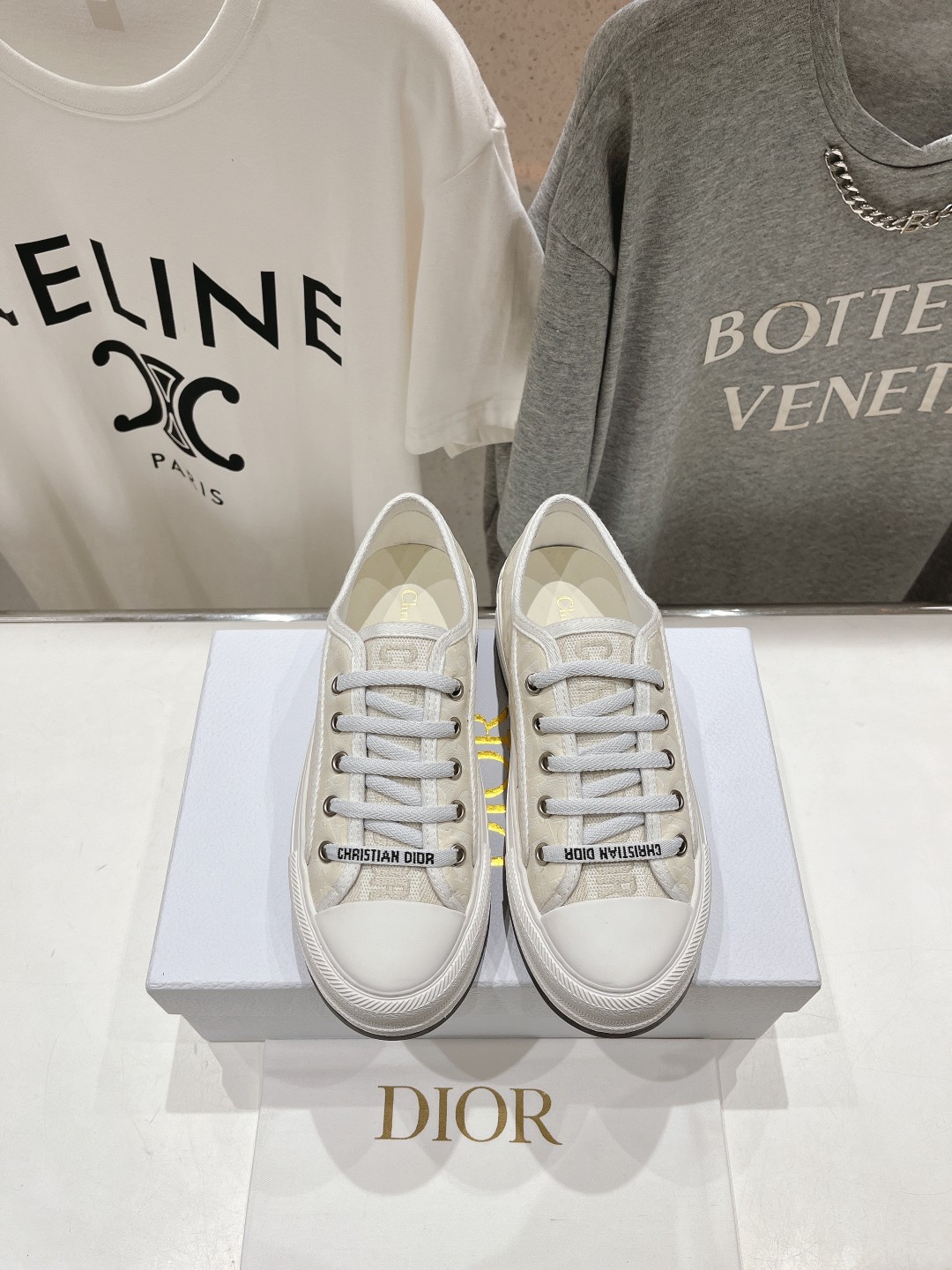 Dior Sneakers Canvas Shoes Casual Shoes Embroidery Canvas Cotton PU Sheepskin TPU Oblique Casual