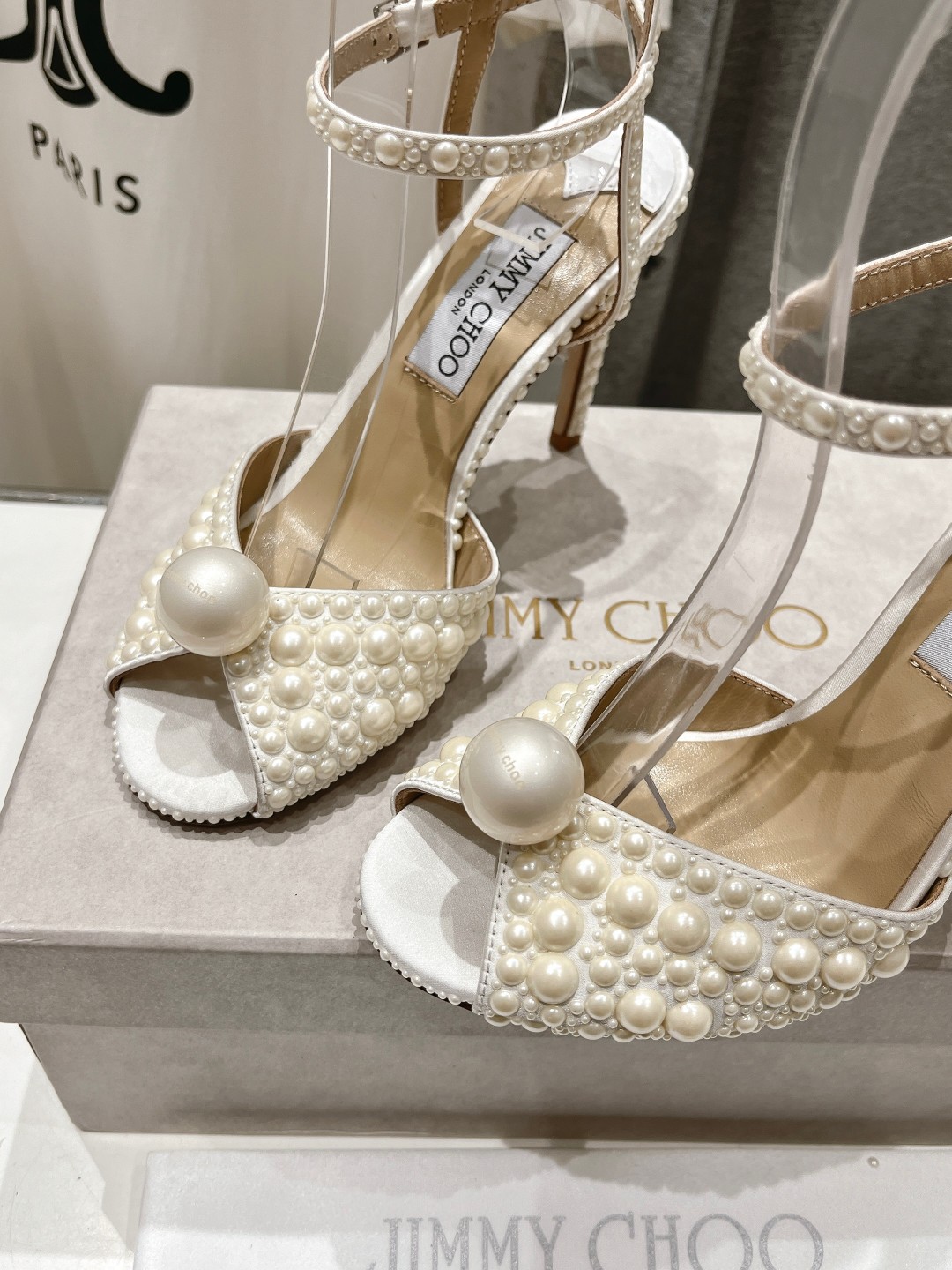 高版本出厂 JIMMY CHOO*｜JC/吉米周ss夏季新款珍珠高跟凉鞋原版套楦，完美的线条，简约大气上