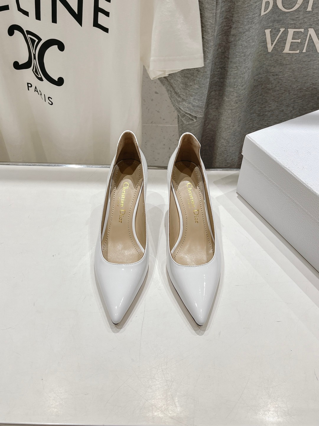 Dior High Heel Pumps Single Layer Shoes Genuine Leather Patent Sheepskin Fall Collection