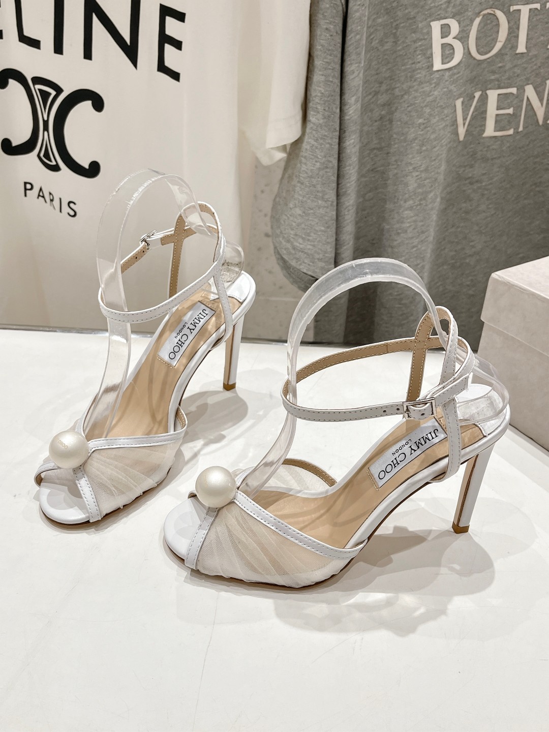 高版本出厂 JIMMY CHOO*｜JC/吉米周ss夏季新款珍珠高跟凉鞋原版套楦，完美的线条，简约大气上