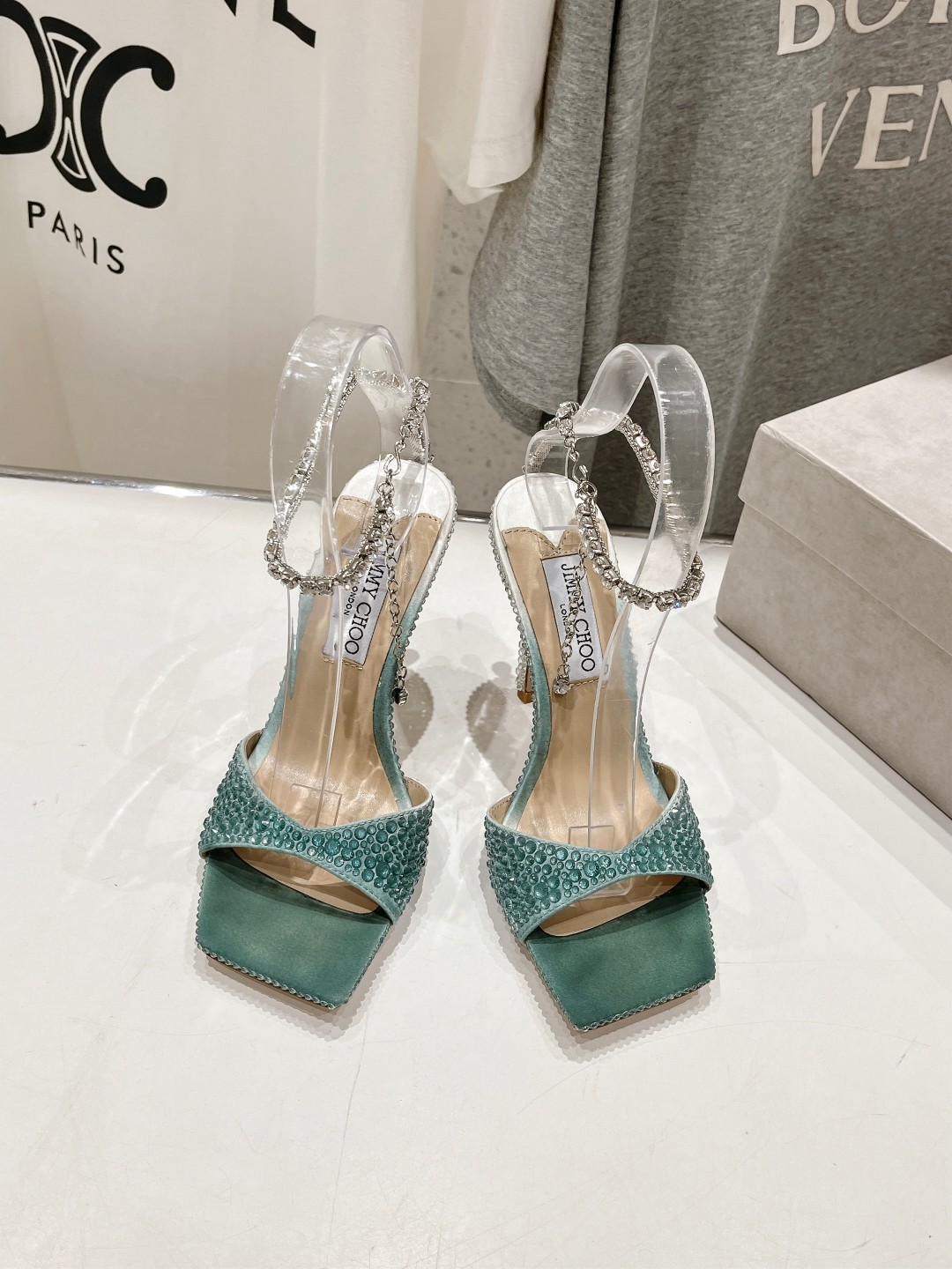 Jimmy Choo Scarpe con Tacco Alto Sandali Cuoio genuino Pelle di pecora Collezione estiva