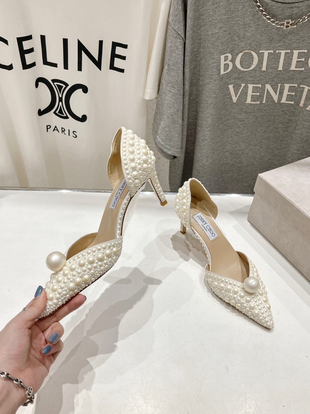 高版本出厂 JIMMY CHOO*｜JC/吉米周ss夏季新款简约小猫跟尖头高跟鞋原版套楦，完美的线条，简