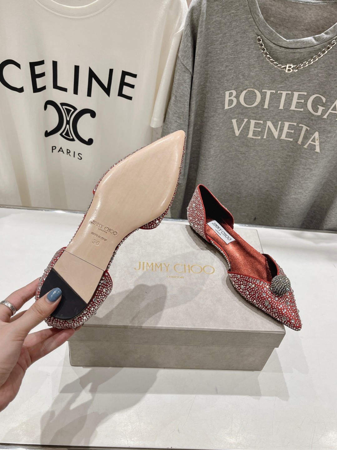 高版本出厂 JIMMY CHOO*｜JC/吉米周ss夏季新款简约尖头平底鞋单鞋原版套楦，完美的线条，简约