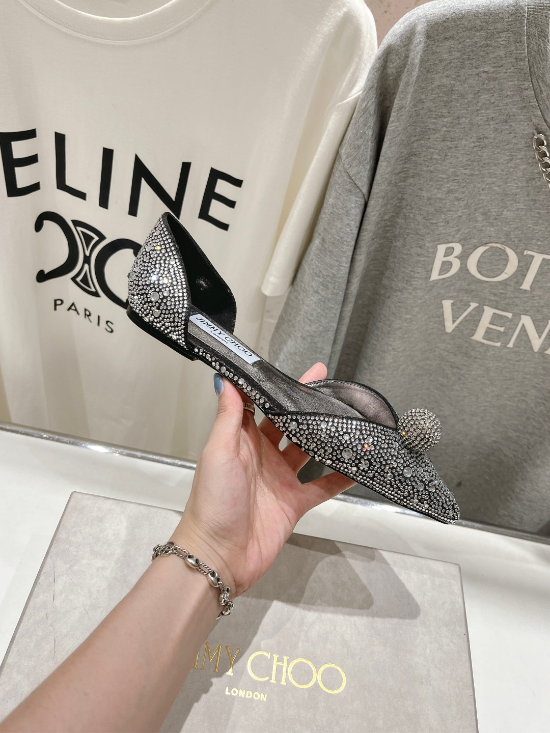 高版本出厂 JIMMY CHOO*｜JC/吉米周ss夏季新款简约尖头平底鞋单鞋原版套楦，完美的线条，简约