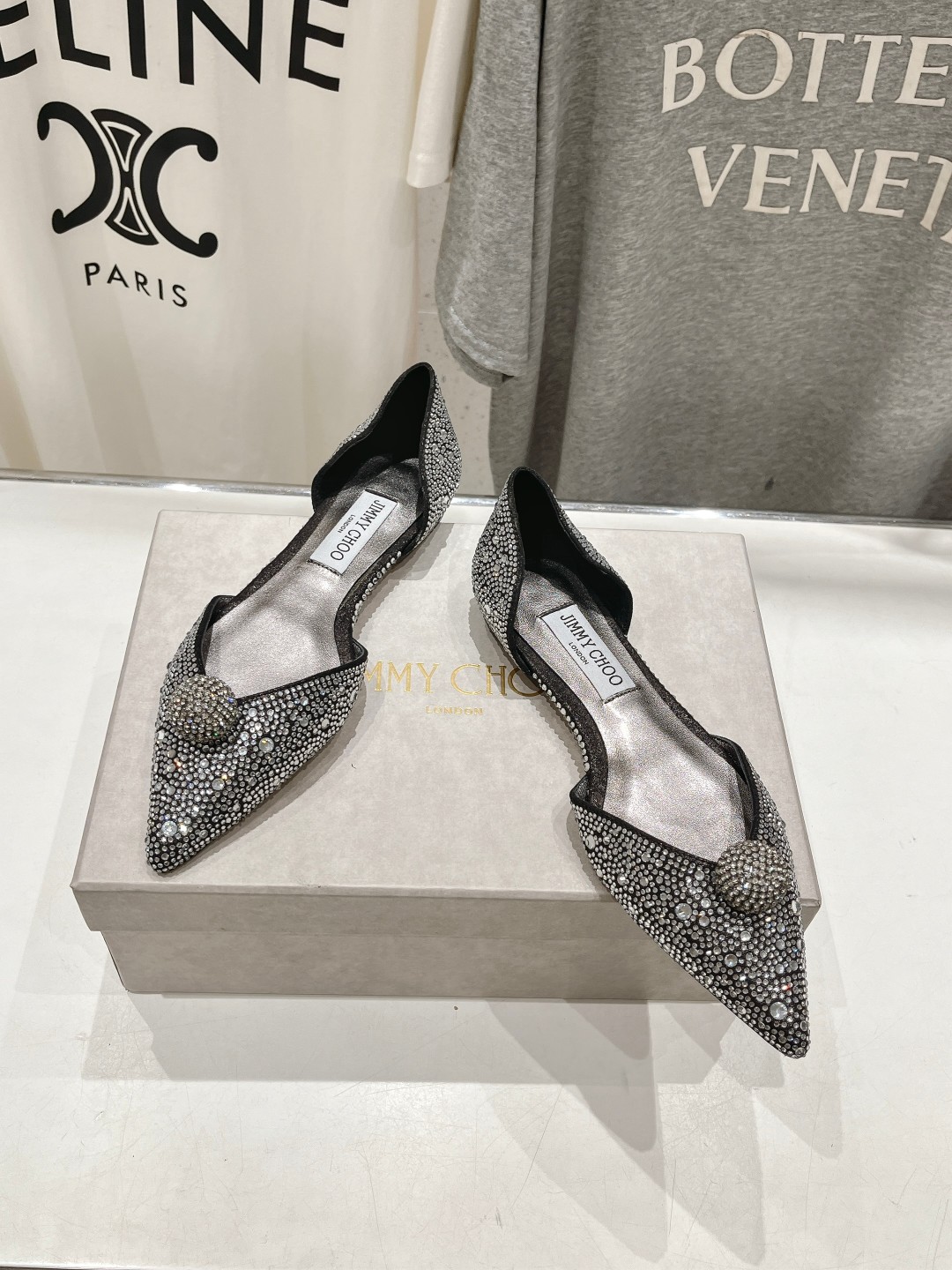 高版本出厂 JIMMY CHOO*｜JC/吉米周ss夏季新款简约尖头平底鞋单鞋原版套楦，完美的线条，简约