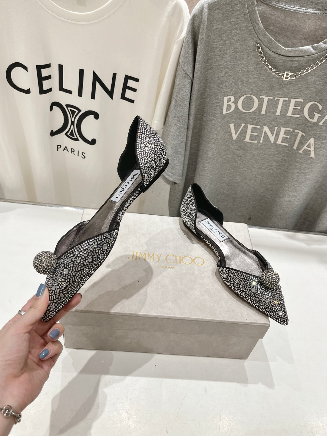 高版本出厂 JIMMY CHOO*｜JC/吉米周ss夏季新款简约尖头平底鞋单鞋原版套楦，完美的线条，简约