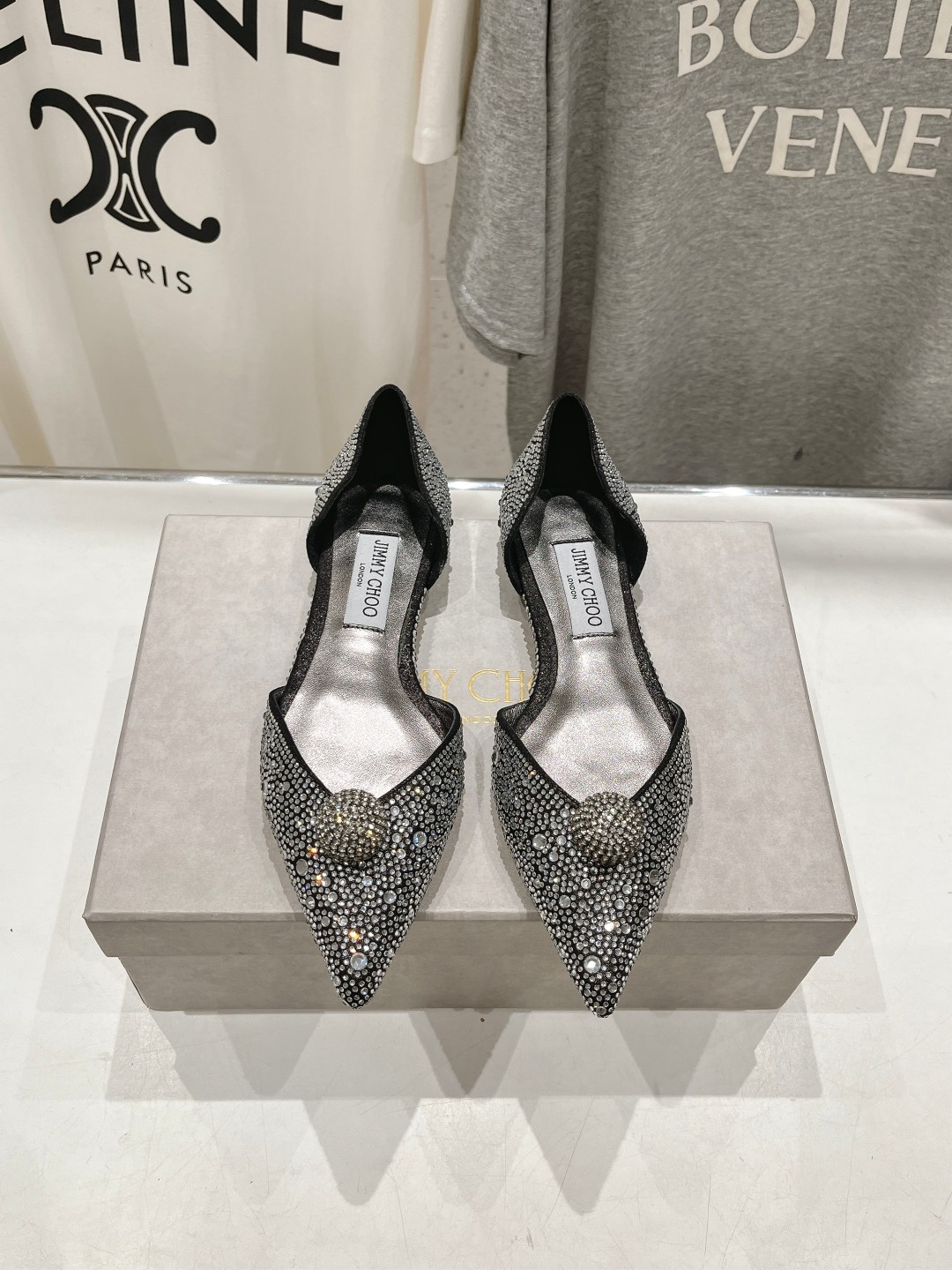 高版本出厂 JIMMY CHOO*｜JC/吉米周ss夏季新款简约尖头平底鞋单鞋原版套楦，完美的线条，简约