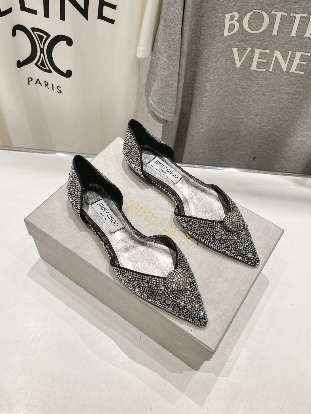 高版本出厂 JIMMY CHOO*｜JC/吉米周ss夏季新款简约尖头平底鞋单鞋原版套楦，完美的线条，简约