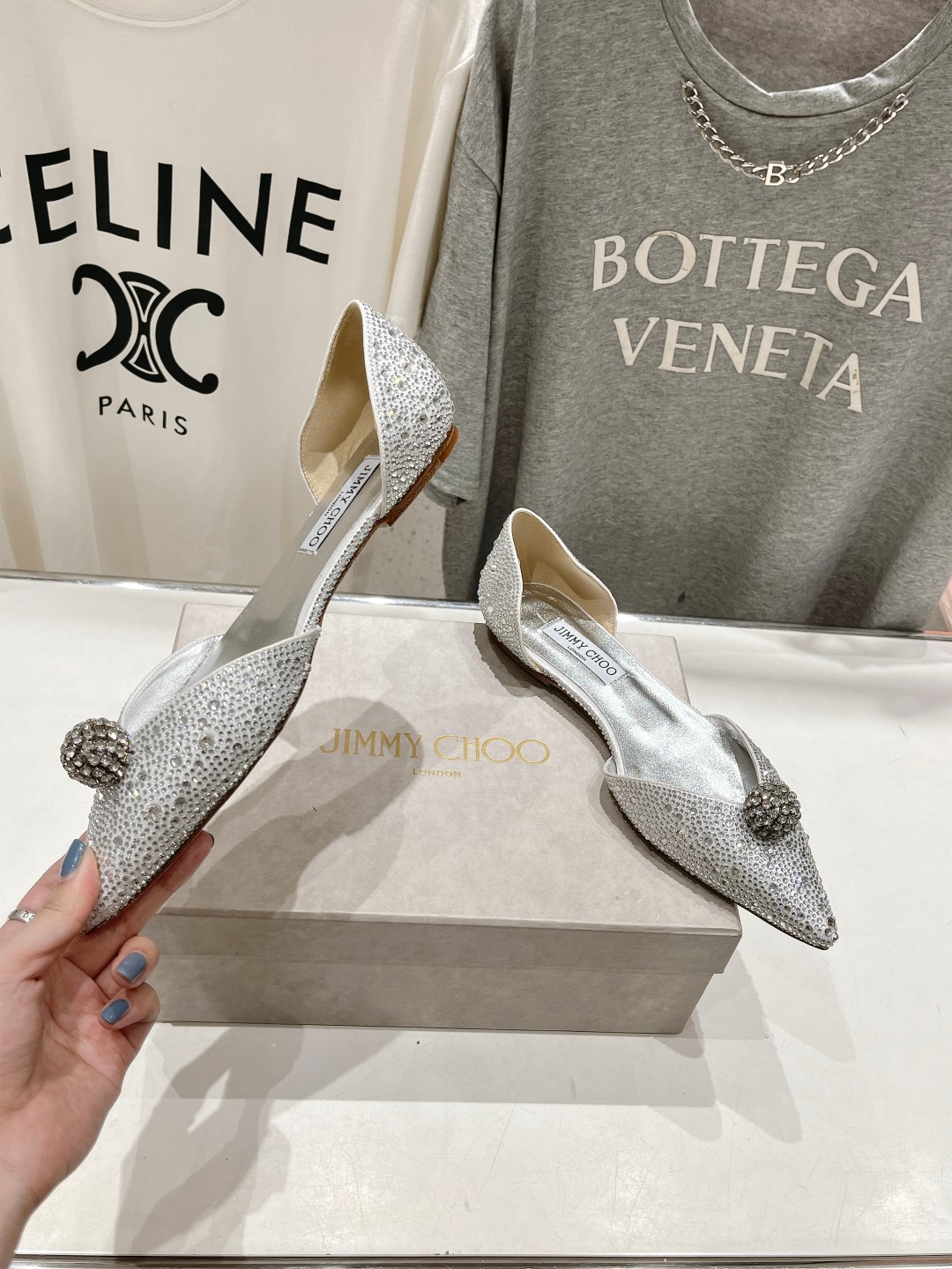 高版本出厂 JIMMY CHOO*｜JC/吉米周ss夏季新款简约尖头平底鞋单鞋原版套楦，完美的线条，简约