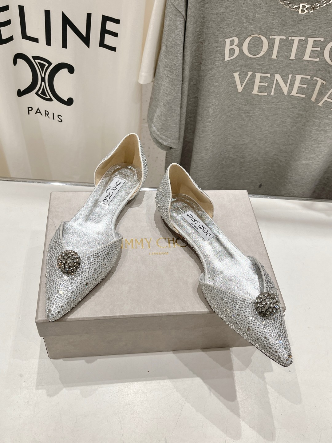 高版本出厂 JIMMY CHOO*｜JC/吉米周ss夏季新款简约尖头平底鞋单鞋原版套楦，完美的线条，简约