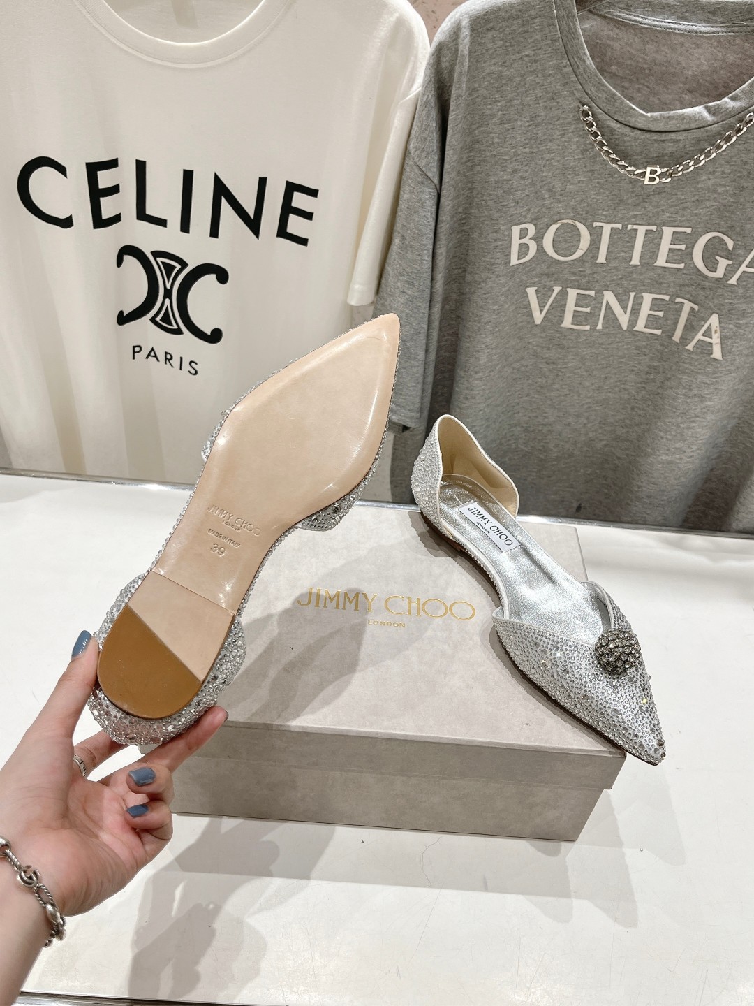 高版本出厂 JIMMY CHOO*｜JC/吉米周ss夏季新款简约尖头平底鞋单鞋原版套楦，完美的线条，简约